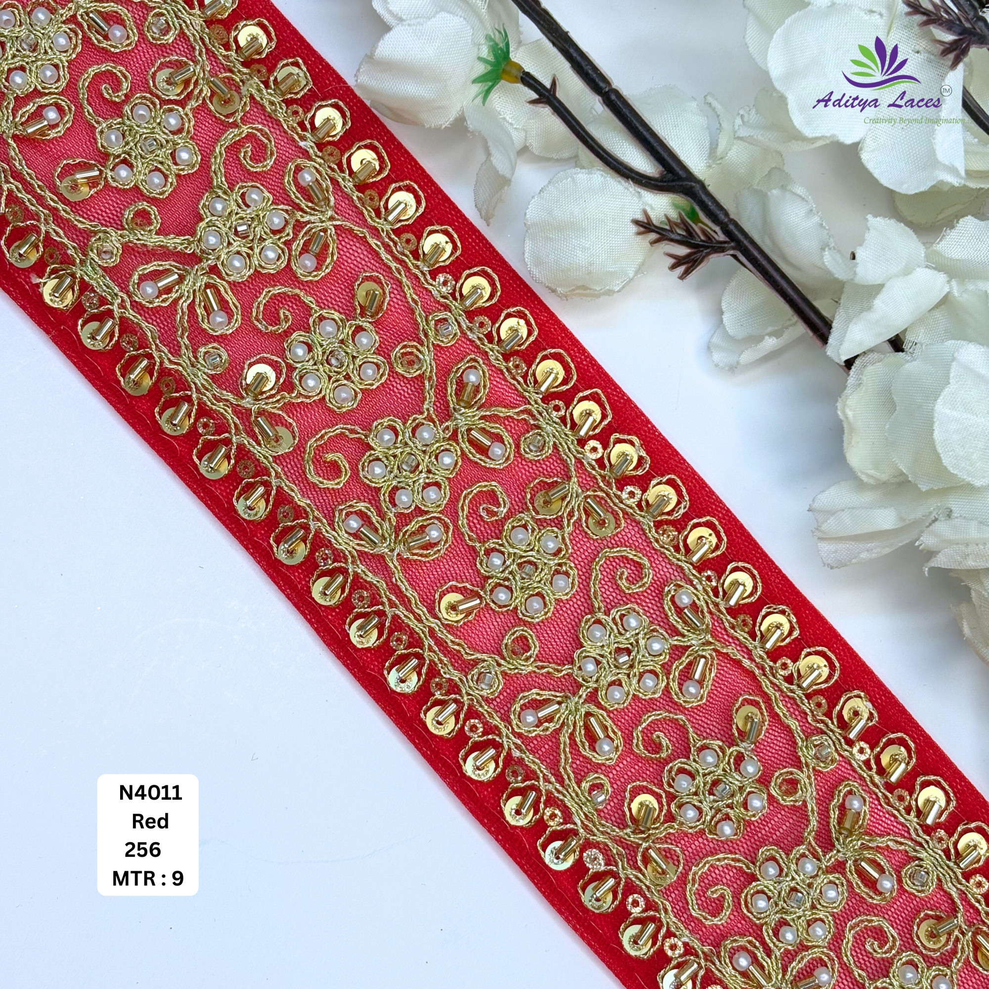 Party Wear Bridal Beads Lace for Designer Outfits