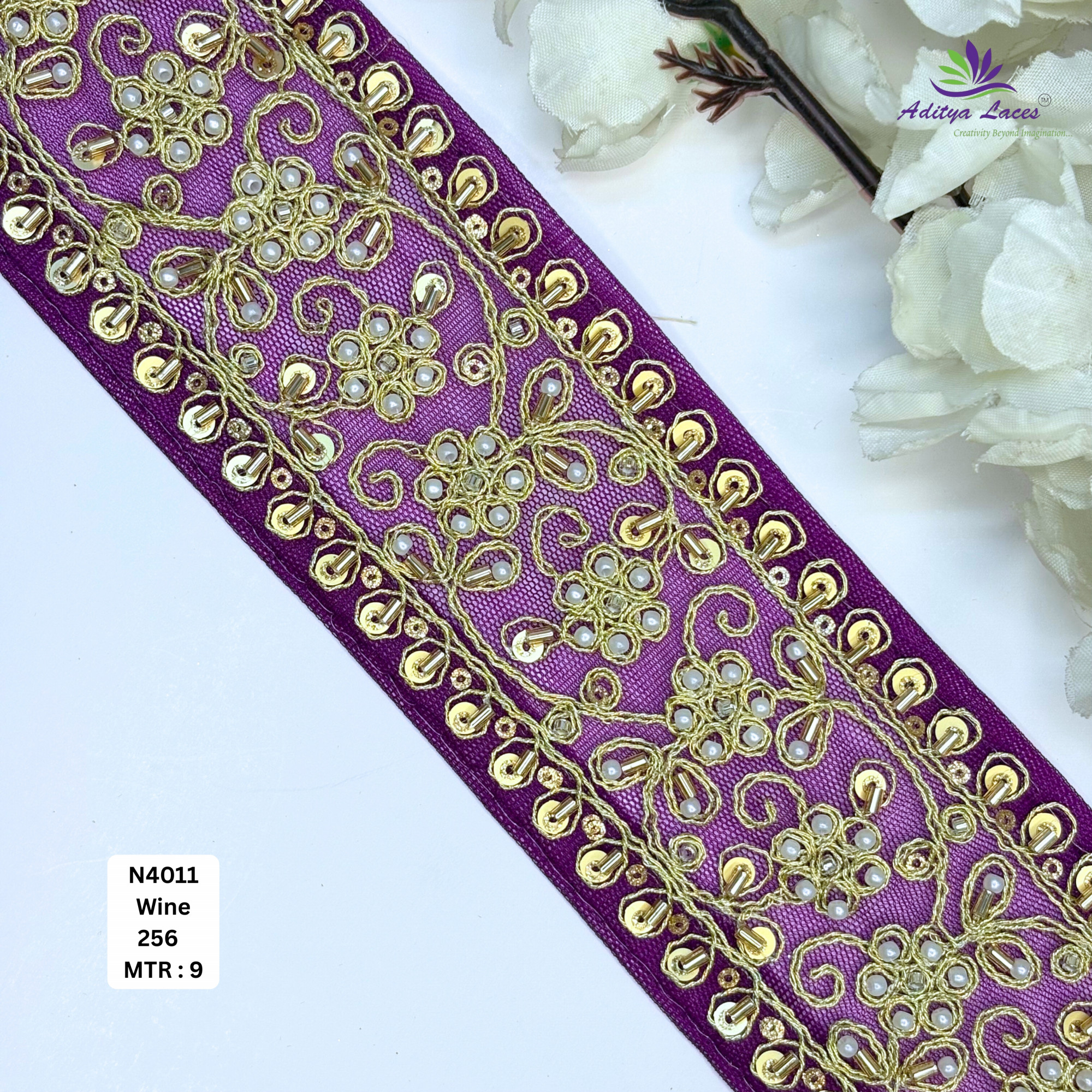 Party Wear Bridal Beads Lace for Designer Outfits