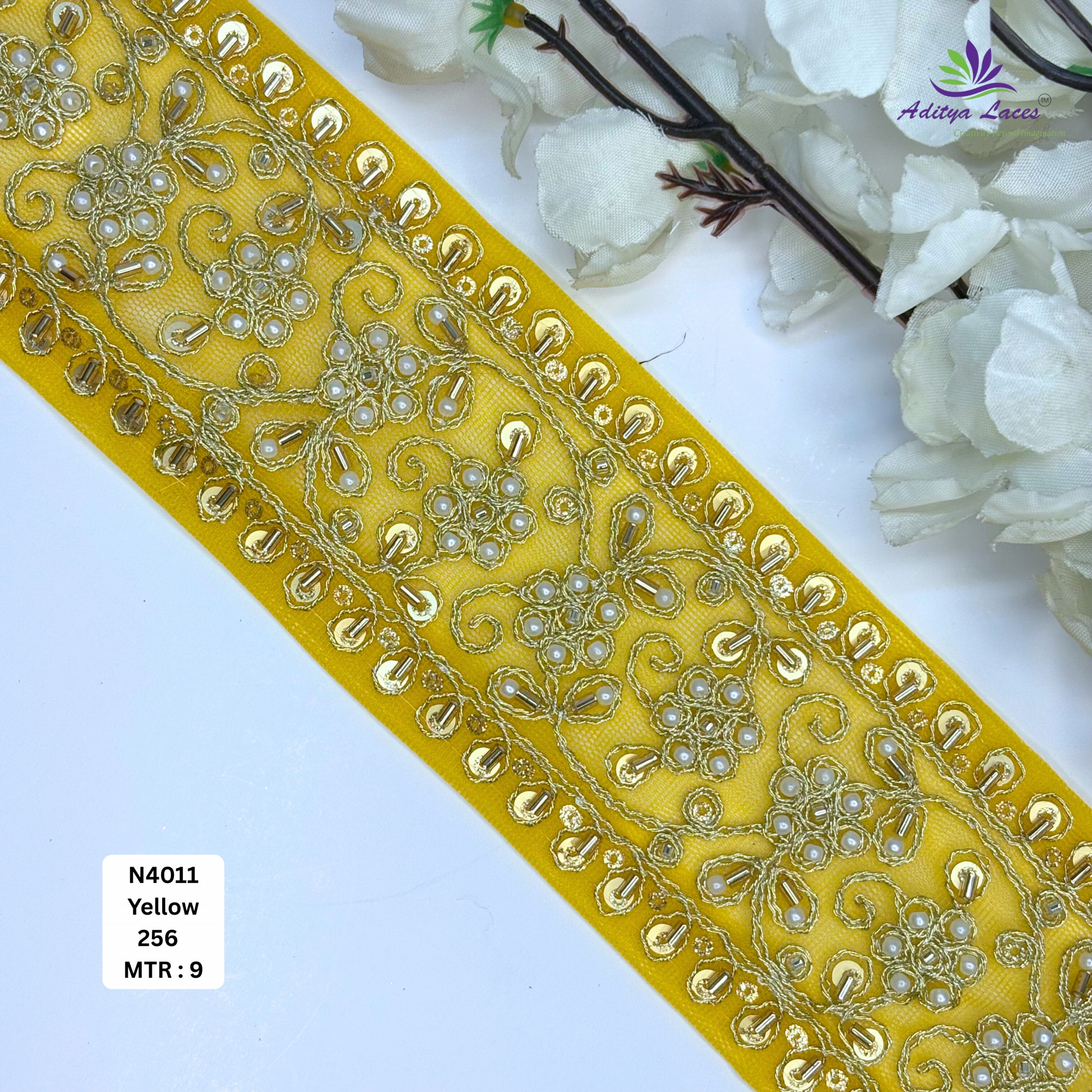 Party Wear Bridal Beads Lace for Designer Outfits