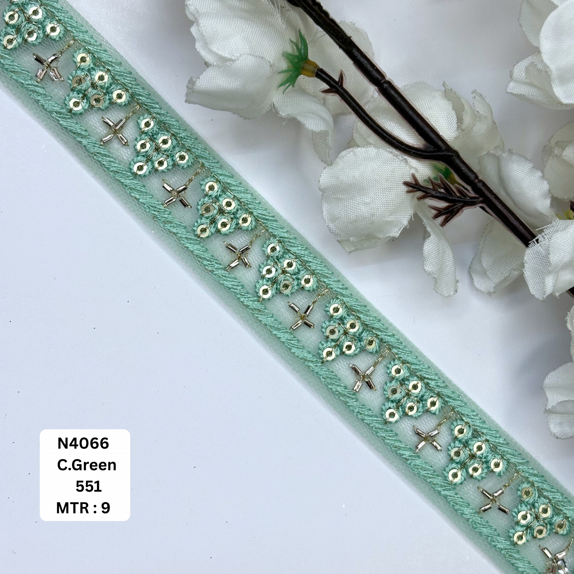 Stylish Embroidered Net Lace Border for Saree Bridal Wear