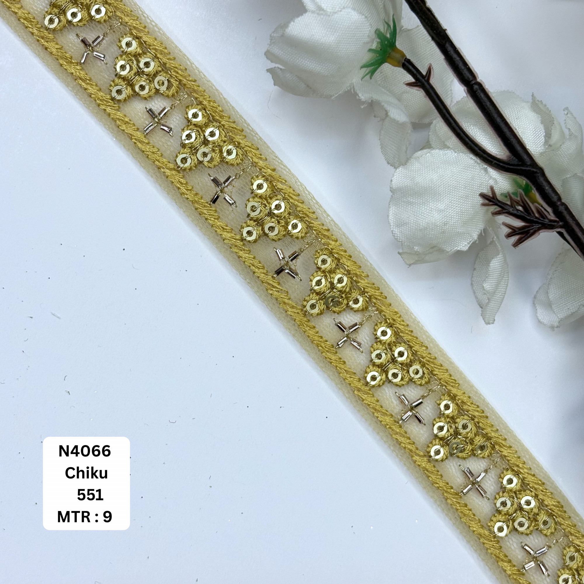 Stylish Embroidered Net Lace Border for Saree Bridal Wear