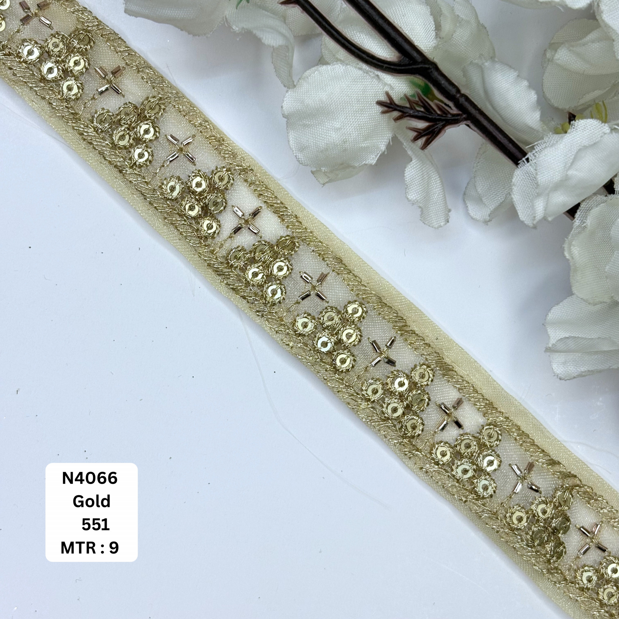 Stylish Embroidered Net Lace Border for Saree Bridal Wear