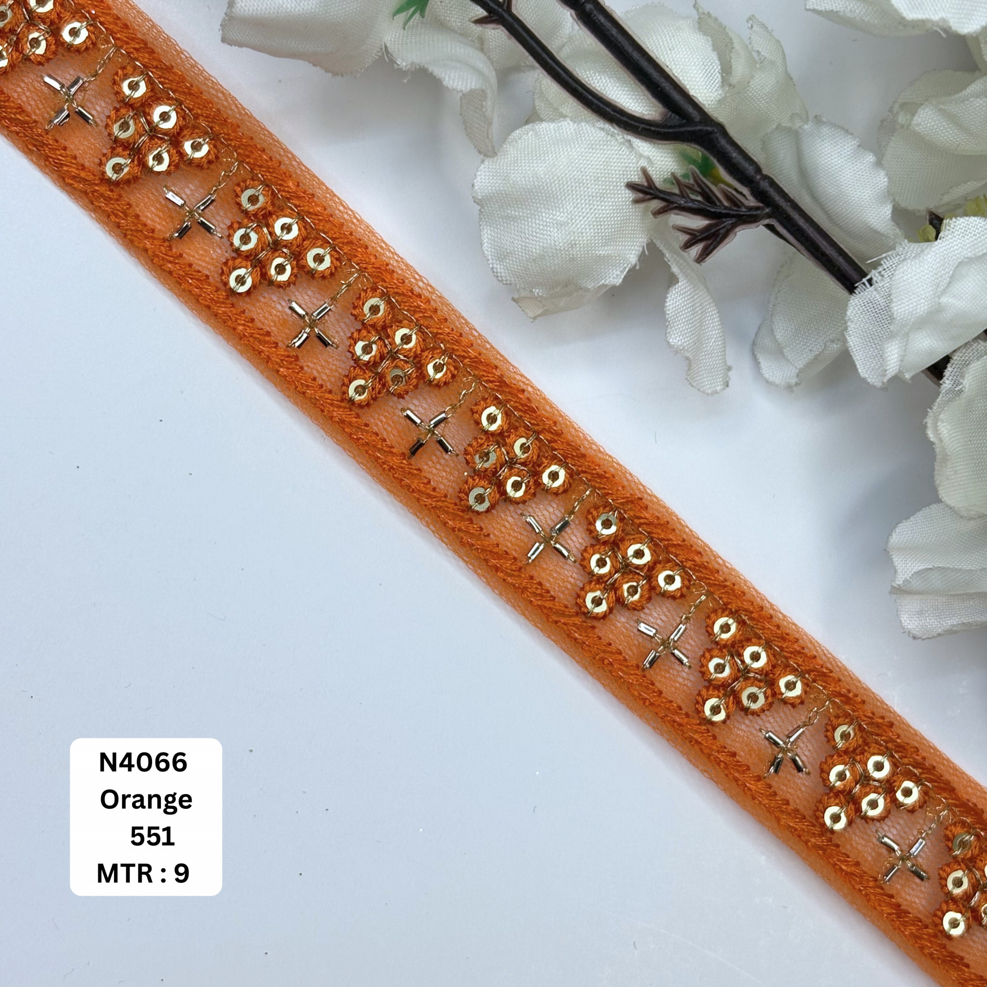 Stylish Embroidered Net Lace Border for Saree Bridal Wear