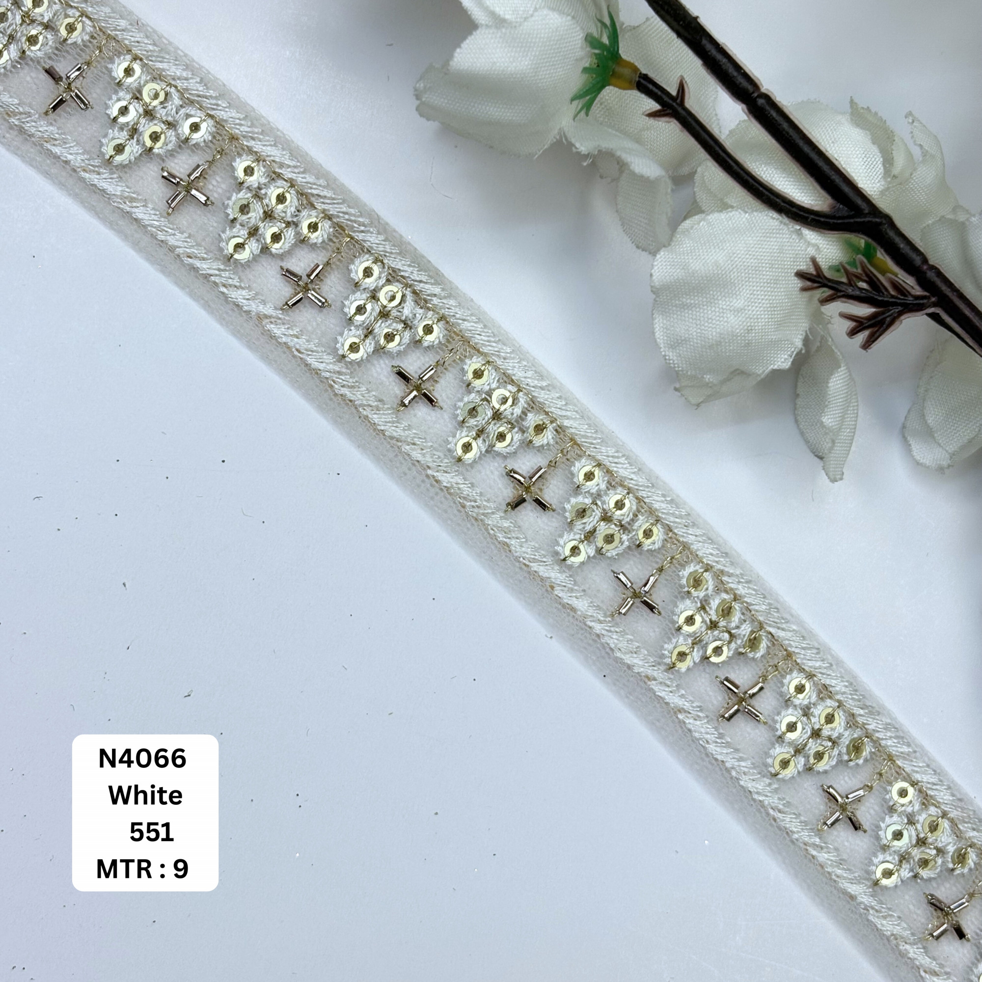 Stylish Embroidered Net Lace Border for Saree Bridal Wear
