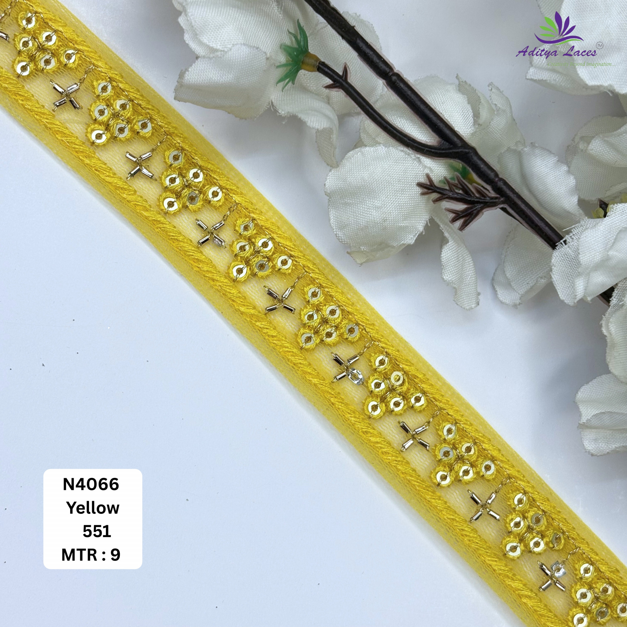 Stylish Embroidered Net Lace Border for Saree Bridal Wear