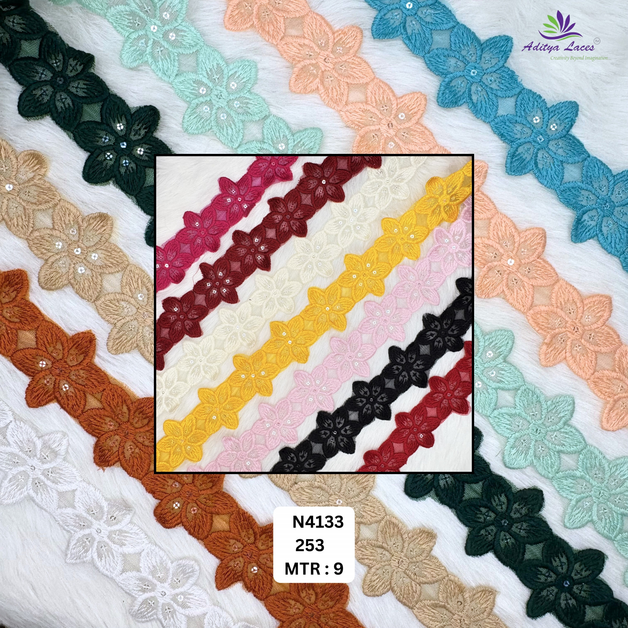 Designer Dyable Lace Border for Saree Bridal Ethnic Wear