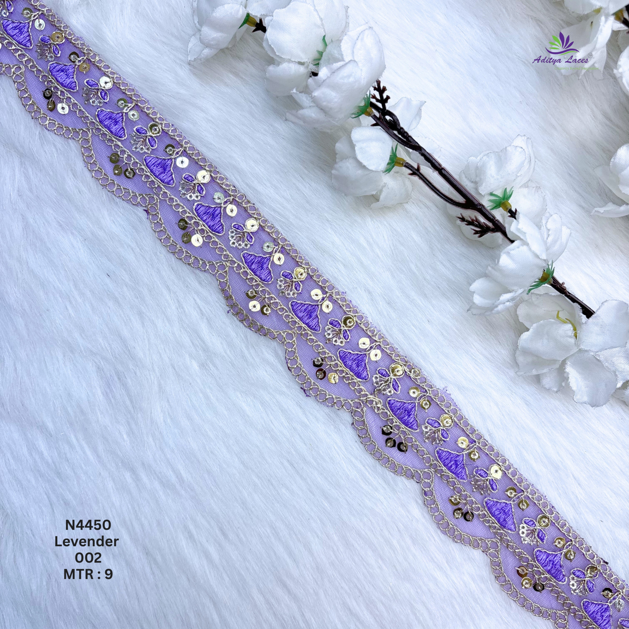 Premium Beaded Net Lace with Stone Embellishment Designer Saree Border Lace Bridal Ethnic Wear Lace Trim