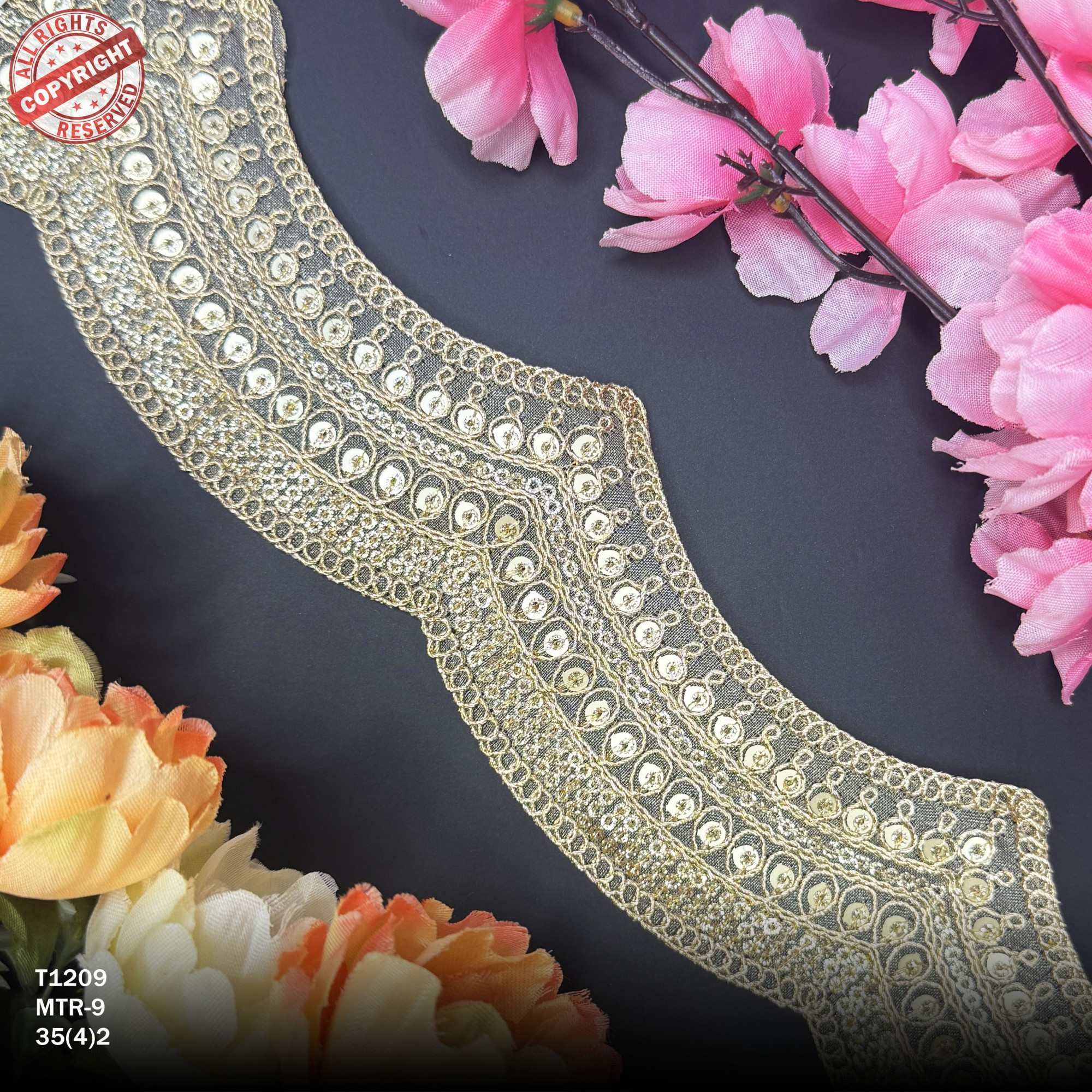Handcrafted Decorative Border for Fashion Wear