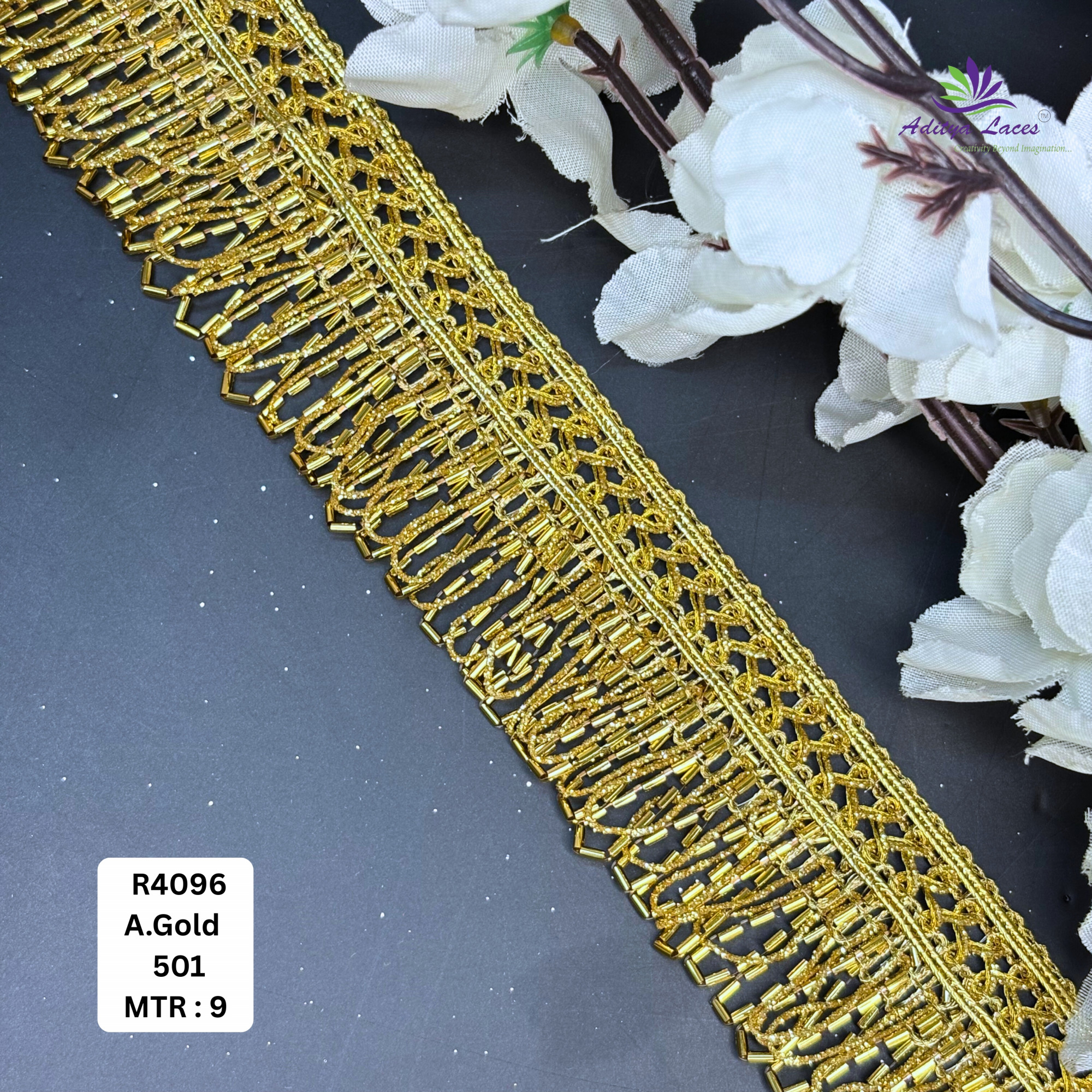 Premium Multicolor Glitter Readymade Lace Trim Designer Saree Border Bridal Decorative Lace for Ethnic Fashion Wholesale Supplier