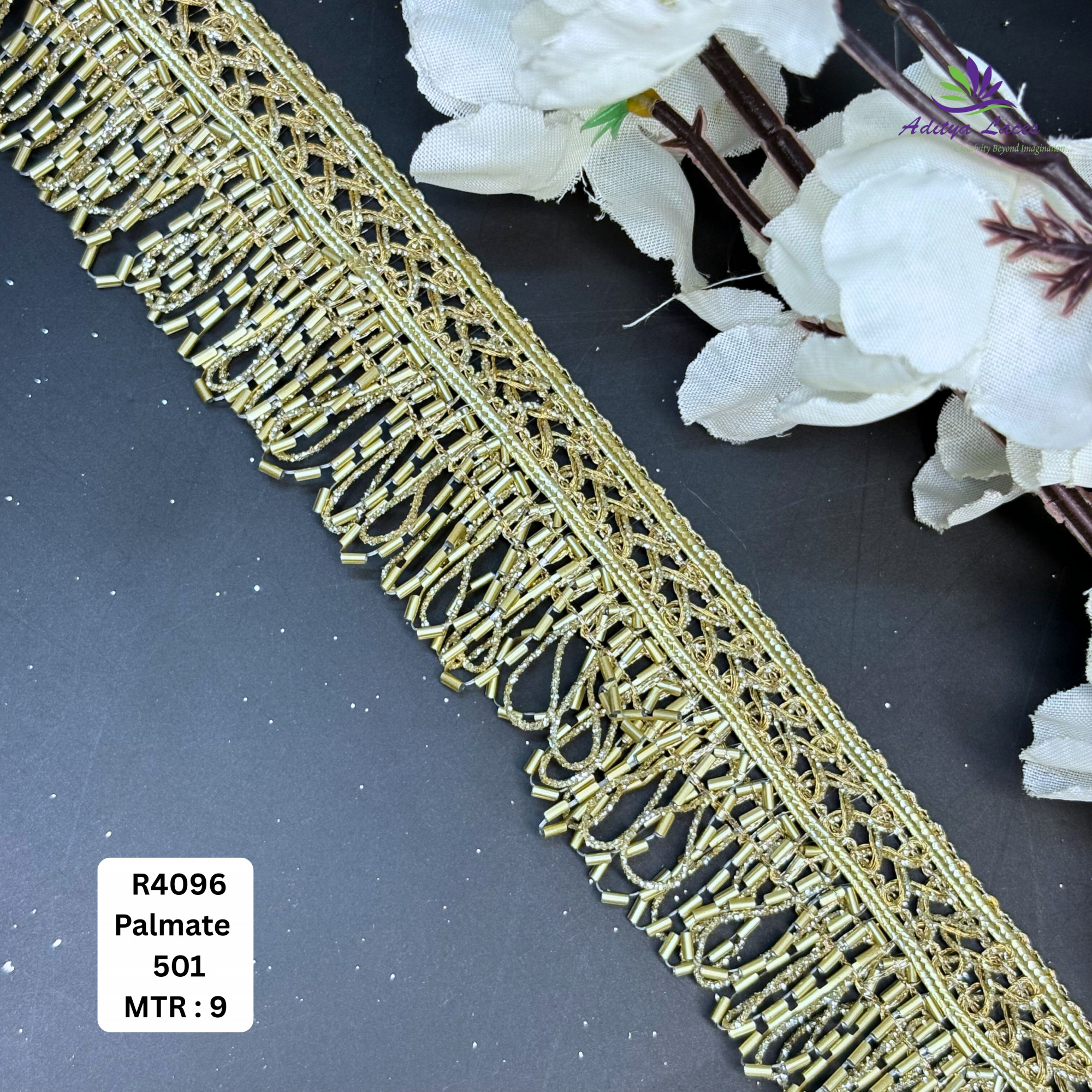 Premium Multicolor Glitter Readymade Lace Trim Designer Saree Border Bridal Decorative Lace for Ethnic Fashion Wholesale Supplier