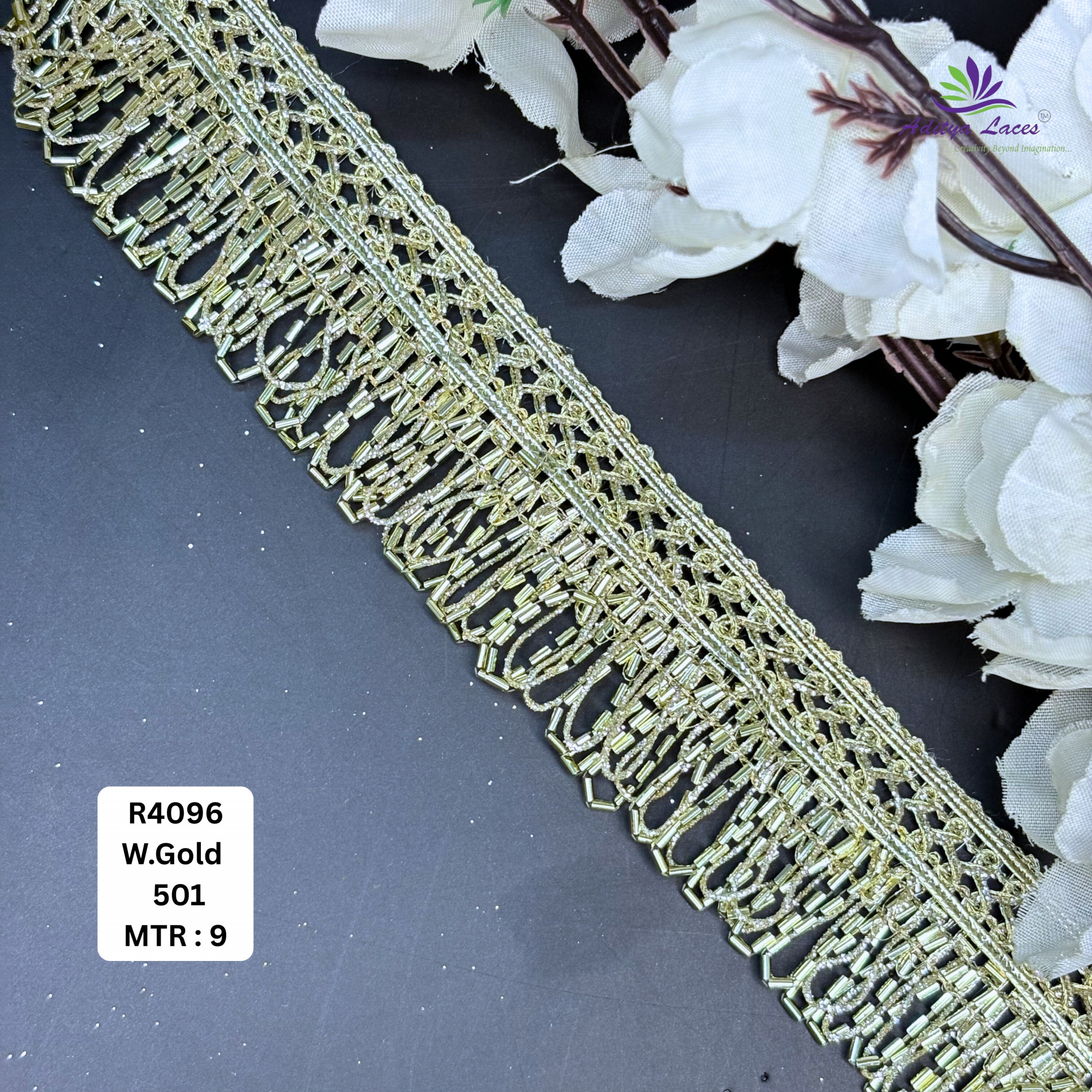 Premium Multicolor Glitter Readymade Lace Trim Designer Saree Border Bridal Decorative Lace for Ethnic Fashion Wholesale Supplier