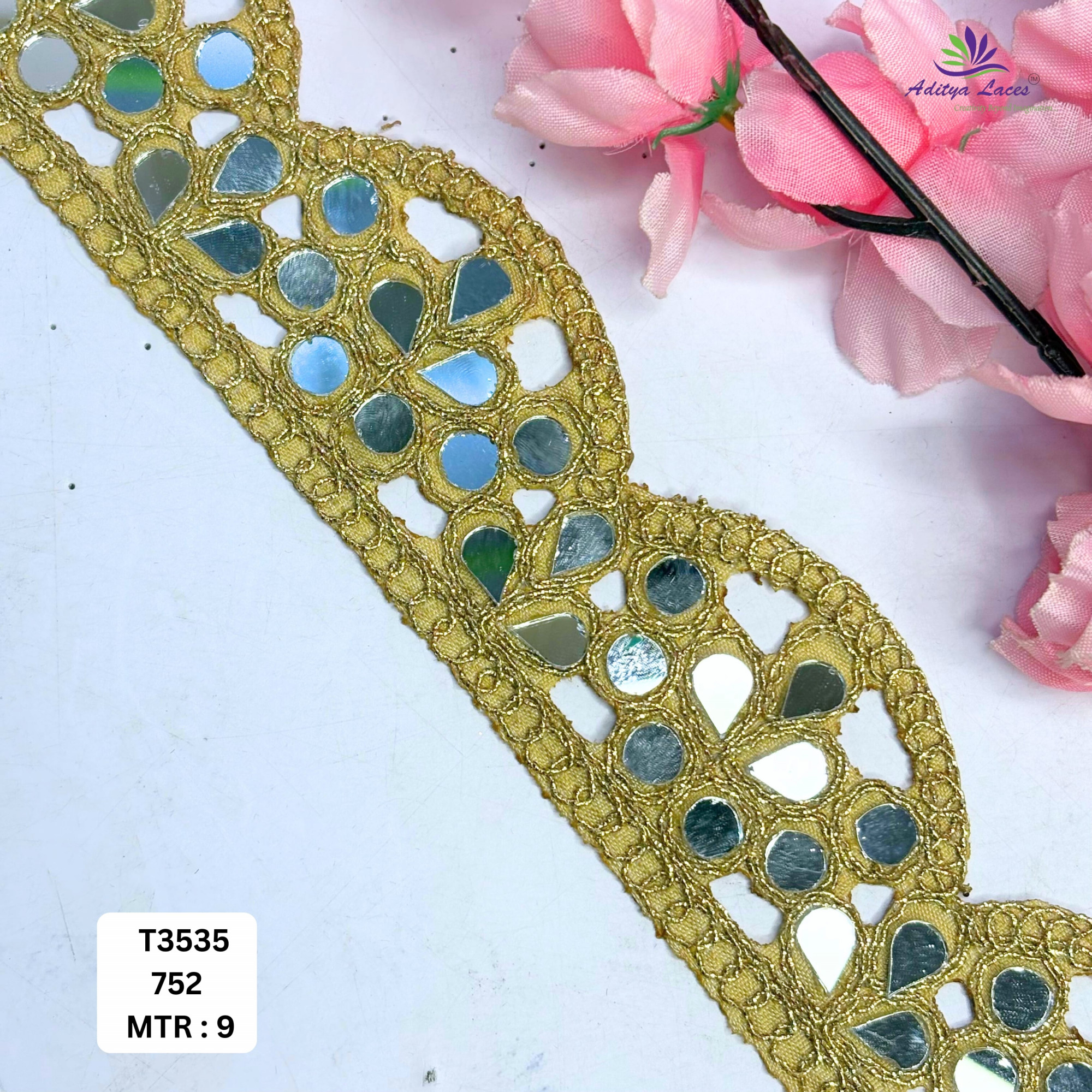 Ethnic Tissue Handwork Lace Border for Saree Bridal Ethnic Wear