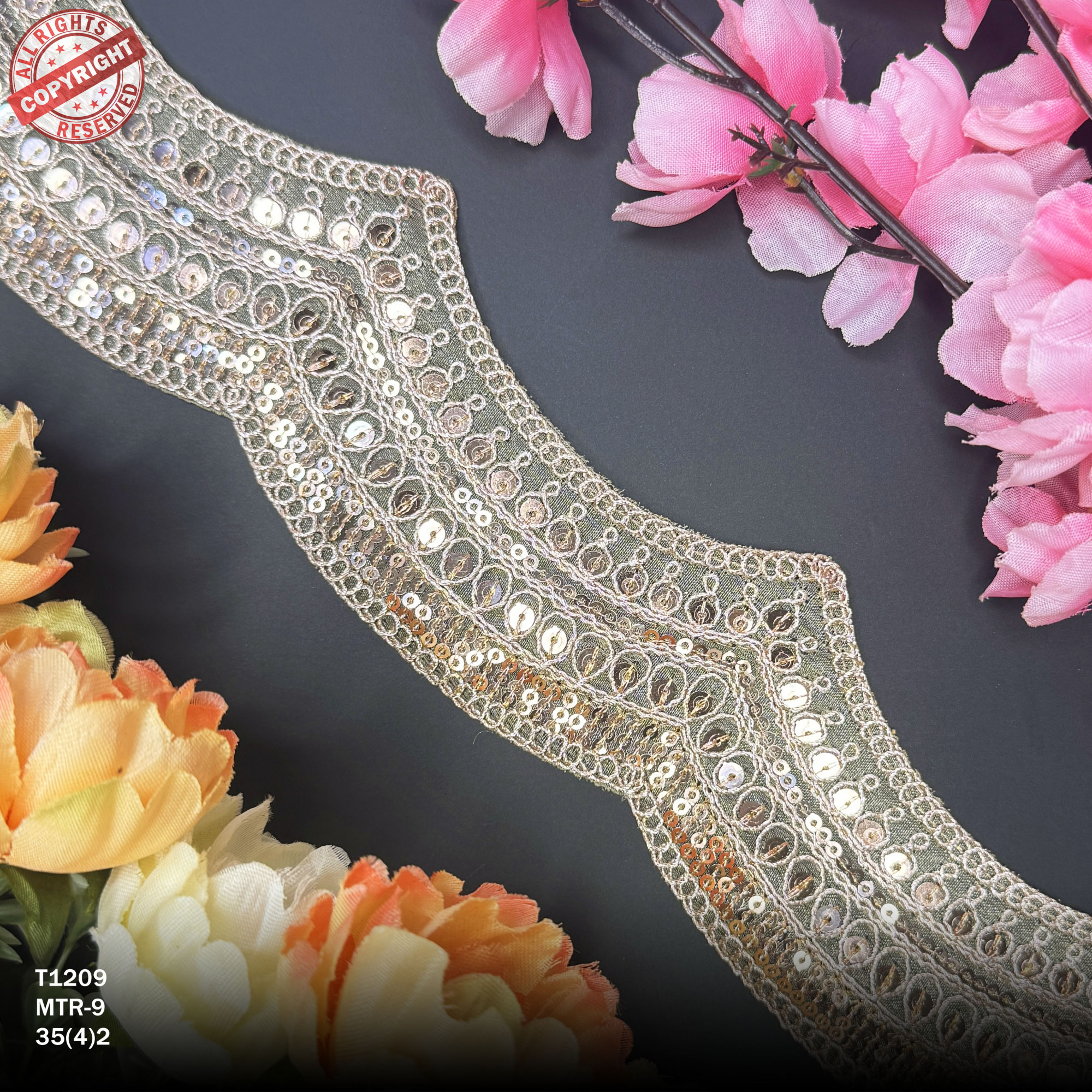 Handcrafted Decorative Border for Fashion Wear