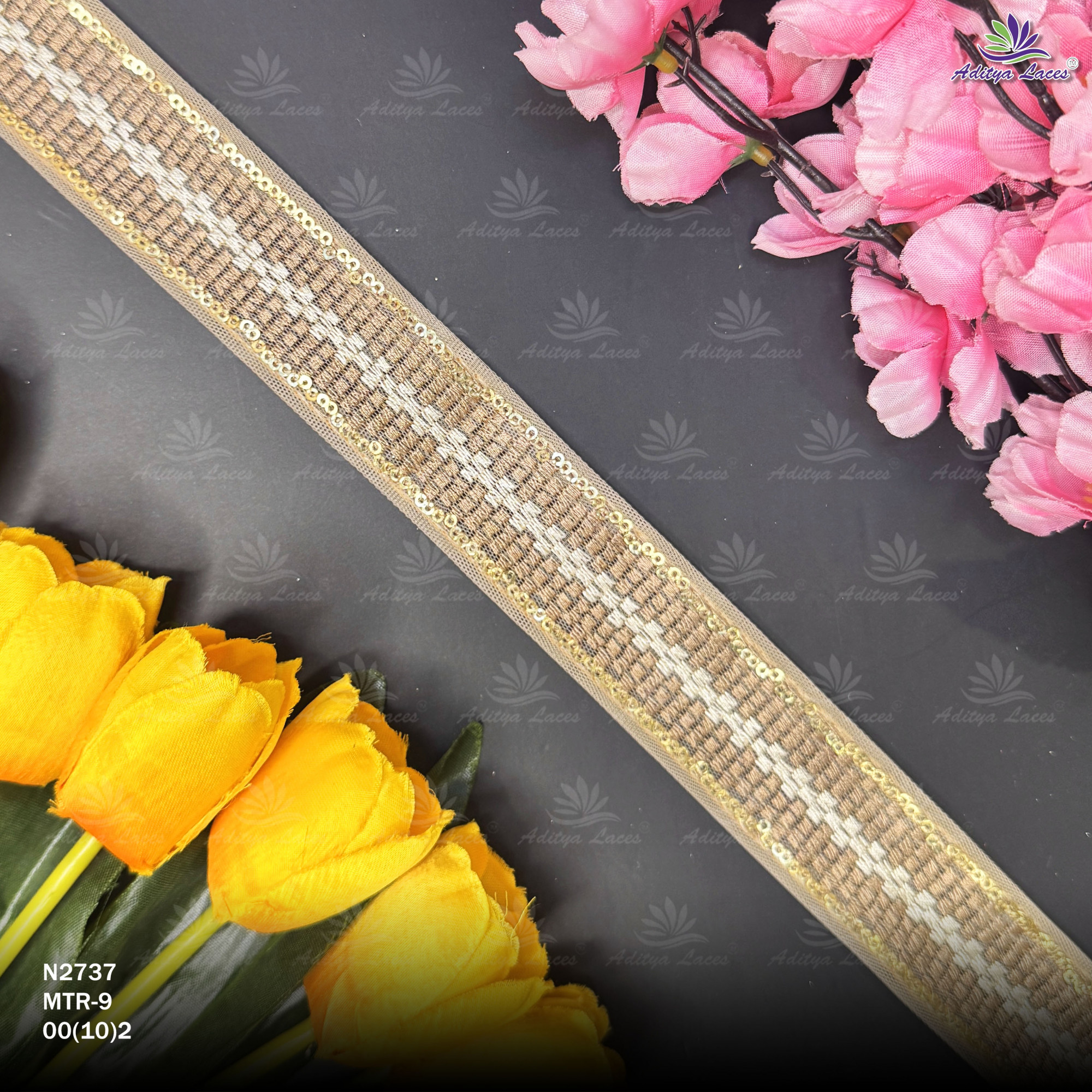 Traditional Embroidered Net Lace Border for Saree Bridal Wear