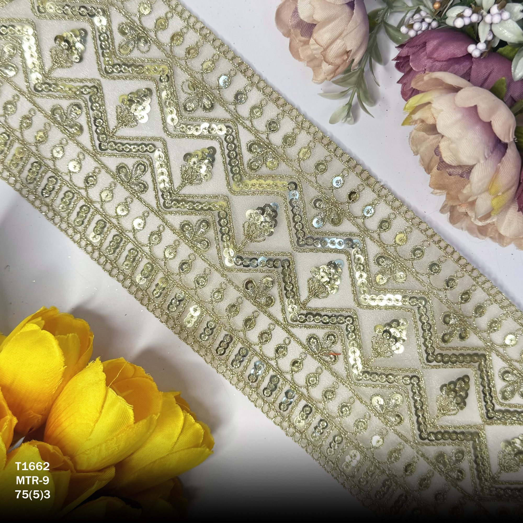 Exclusive Embroidery Trim for Designer Garments