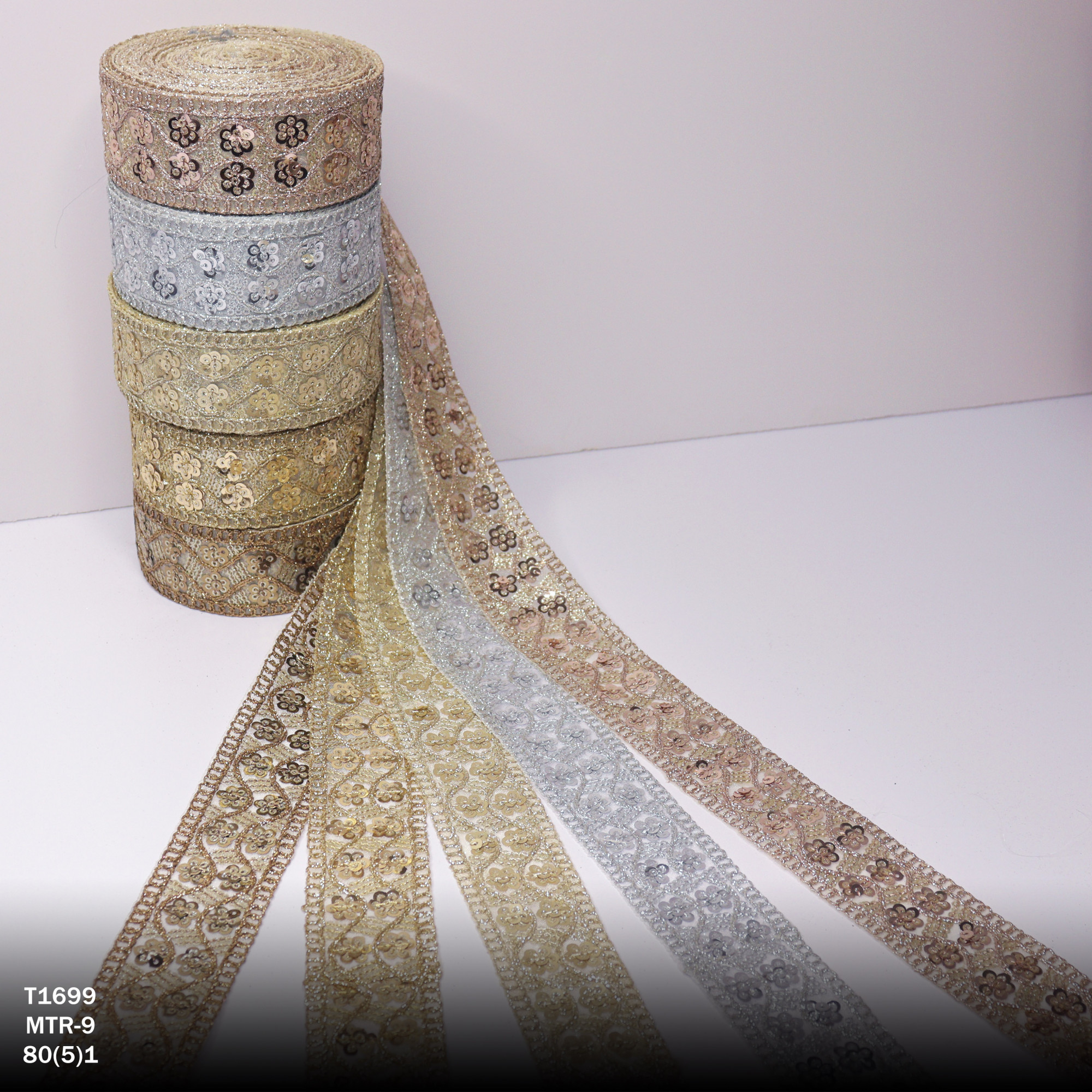 Fancy Copper Gold Embroidery Lace Trim for Saree Garments