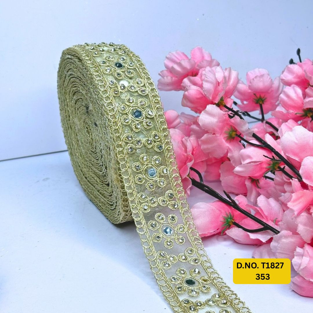 Premium Tissue Handwork Lace Border for Saree Bridal Ethnic Wear