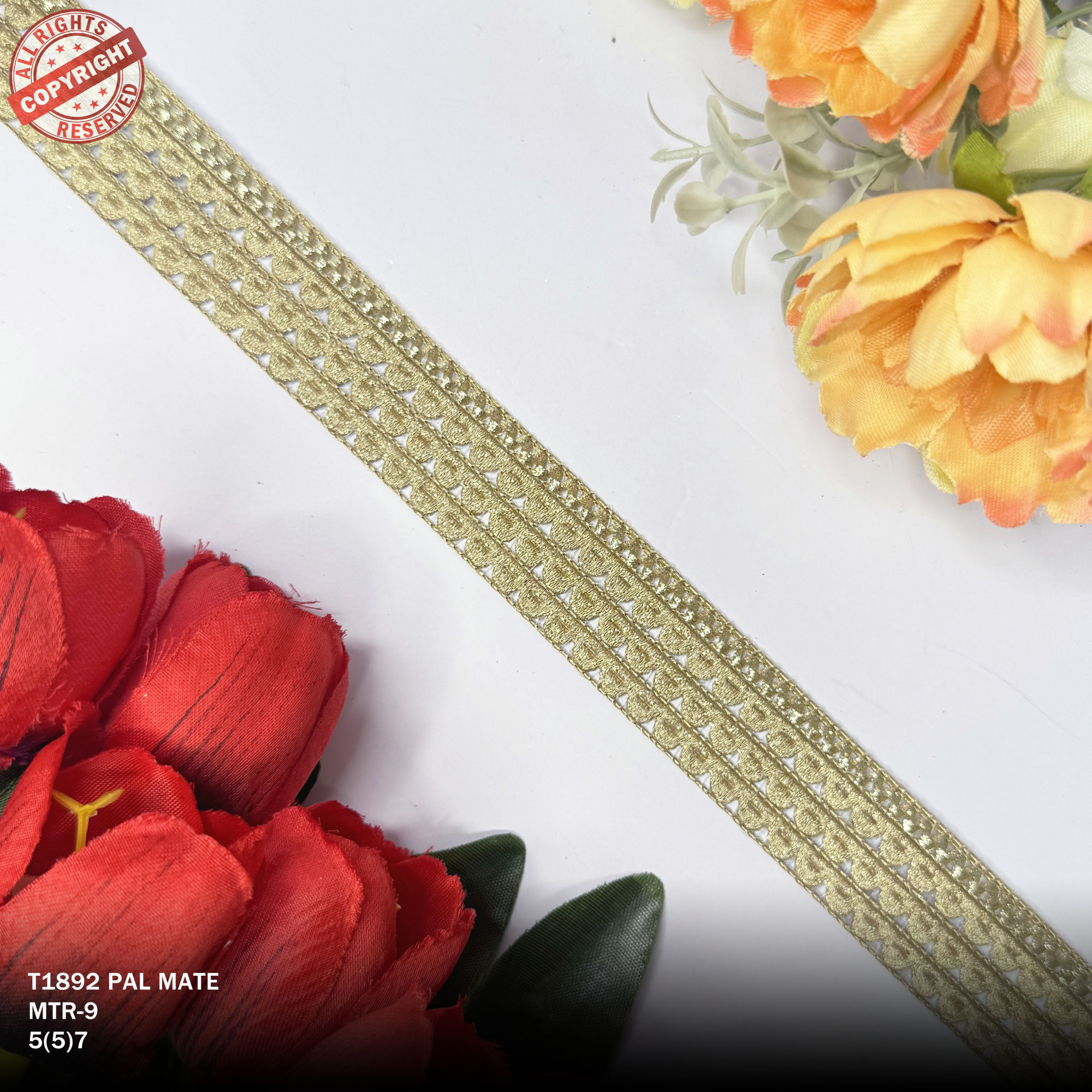Elegant Readymade Lace Border with Zari Work for Saree Bridal Wear