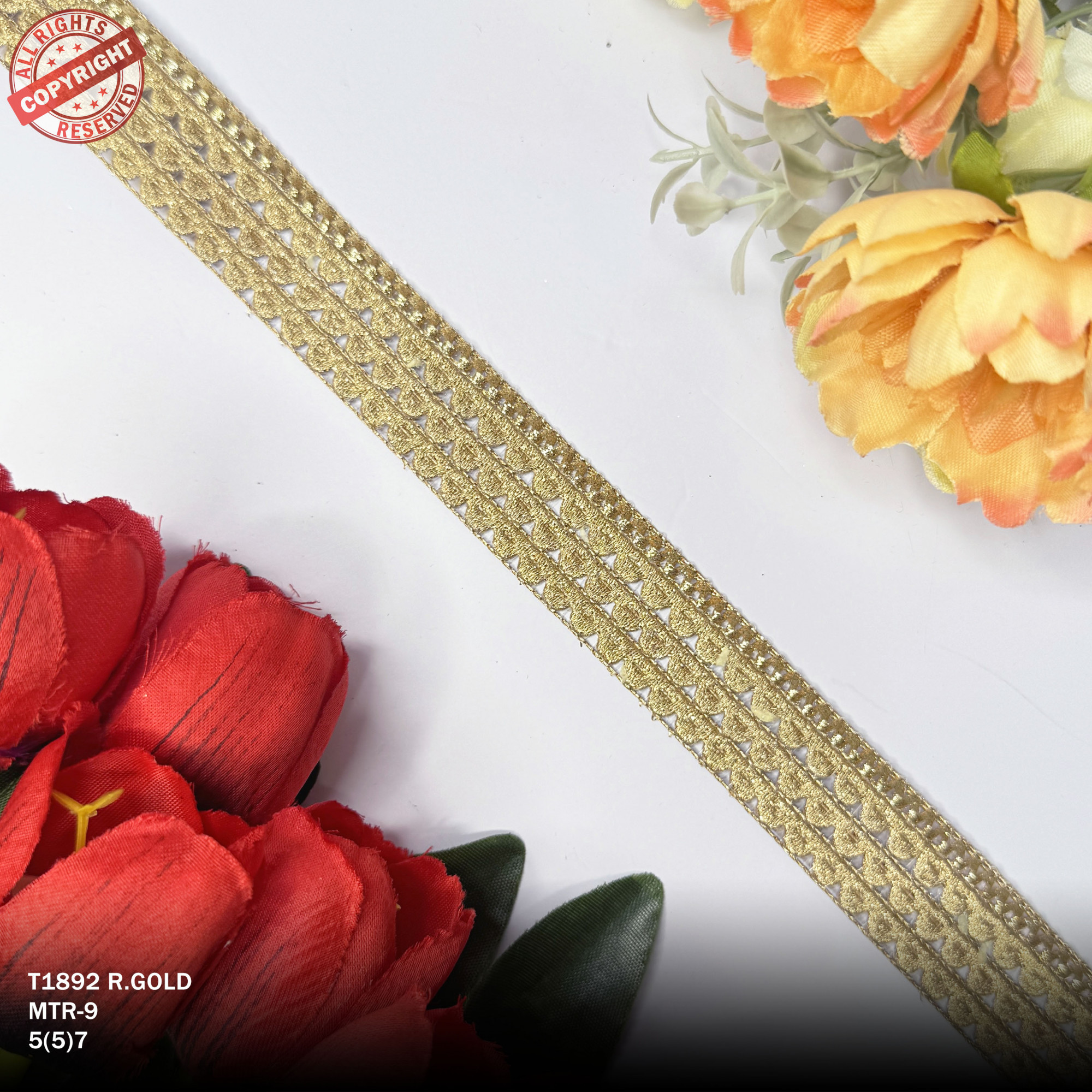 Elegant Readymade Lace Border with Zari Work for Saree Bridal Wear