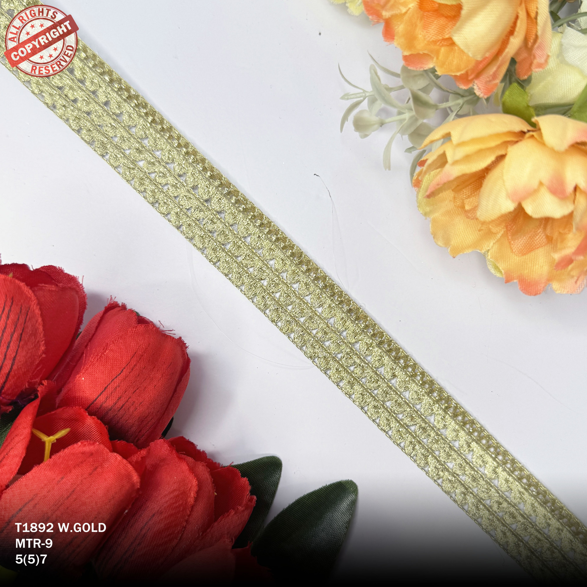 Elegant Readymade Lace Border with Zari Work for Saree Bridal Wear