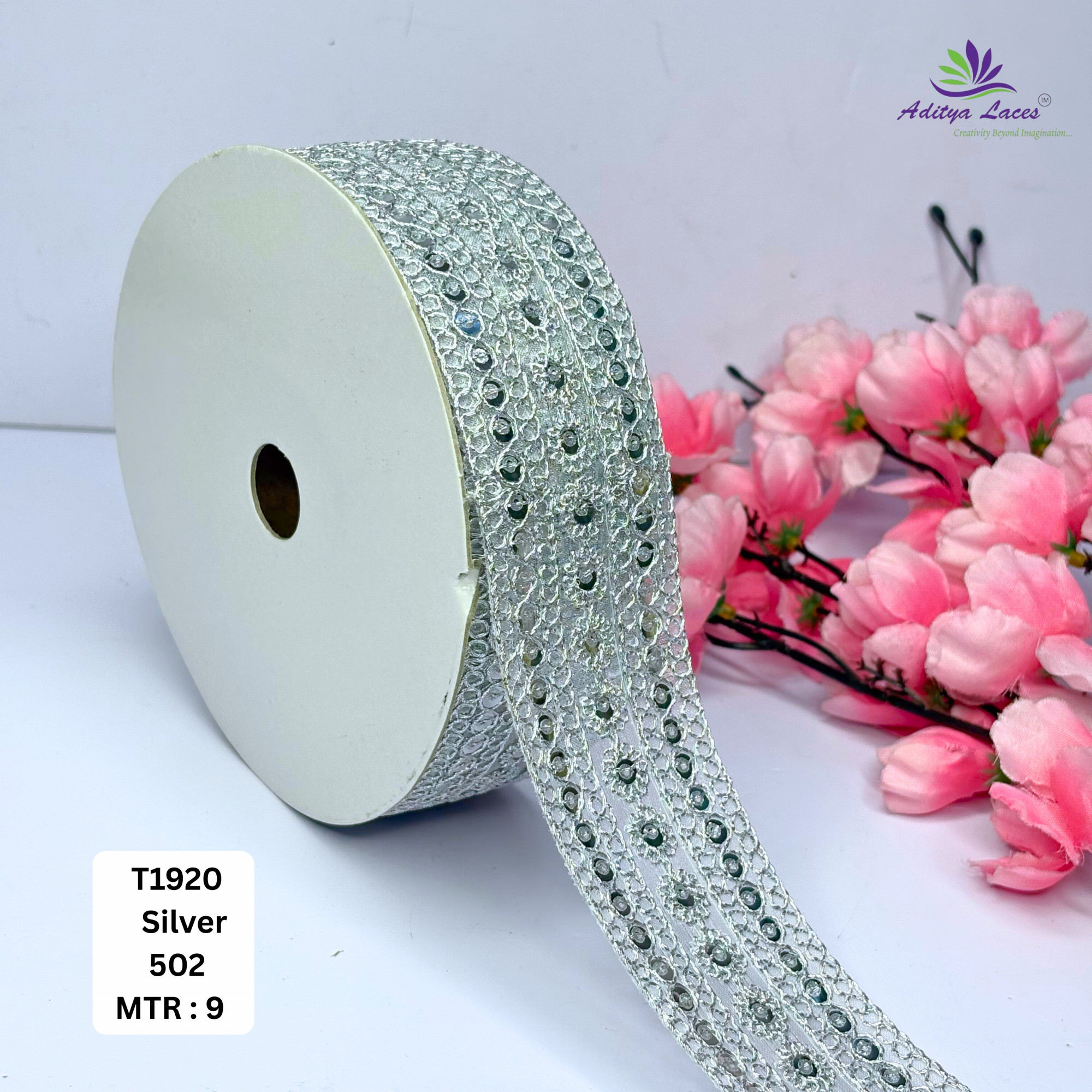 Bridal Silver Embroidery Lace Trim for Saree Garments