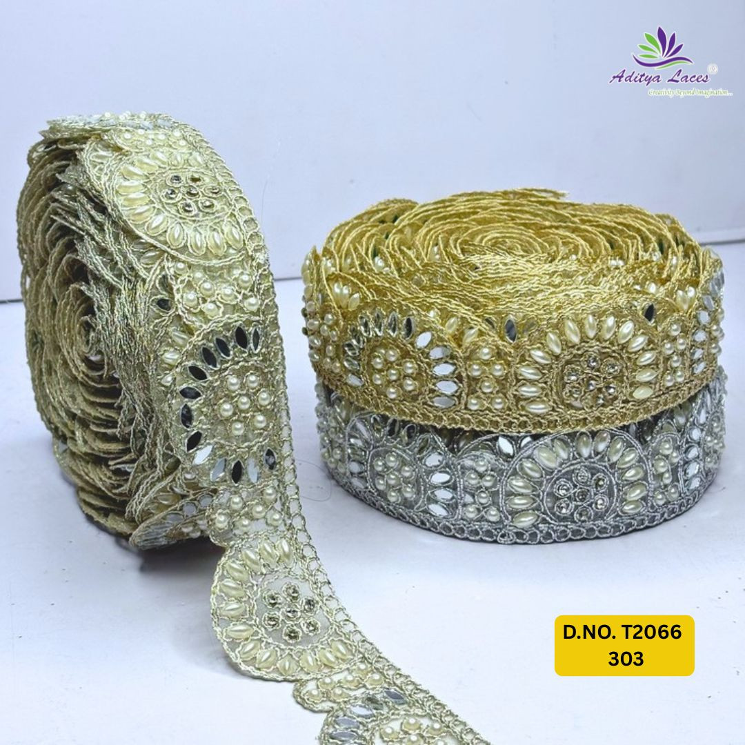 Traditional Tissue Handwork Lace Border for Saree Bridal Ethnic Wear