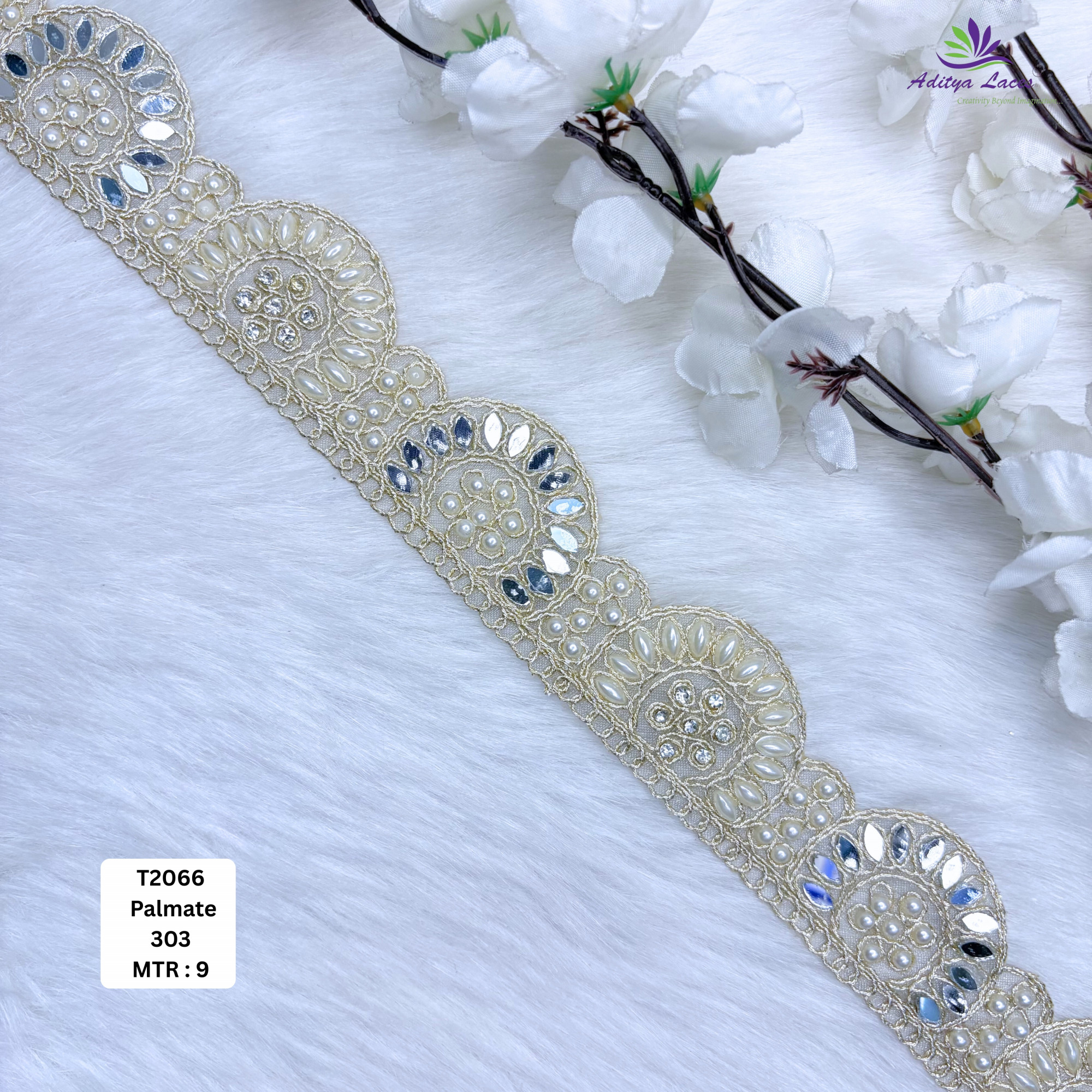 Traditional Tissue Handwork Lace Border for Saree Bridal Ethnic Wear