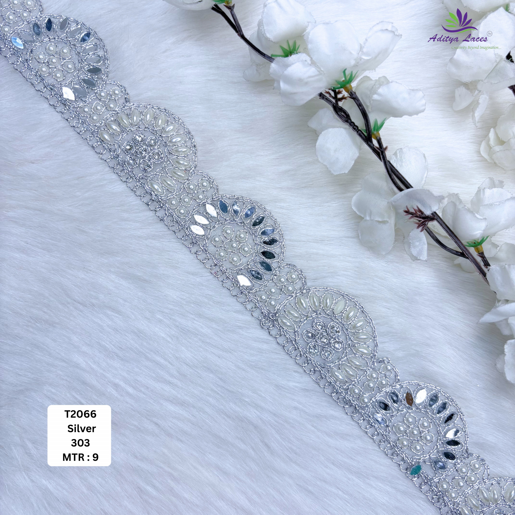 Traditional Tissue Handwork Lace Border for Saree Bridal Ethnic Wear