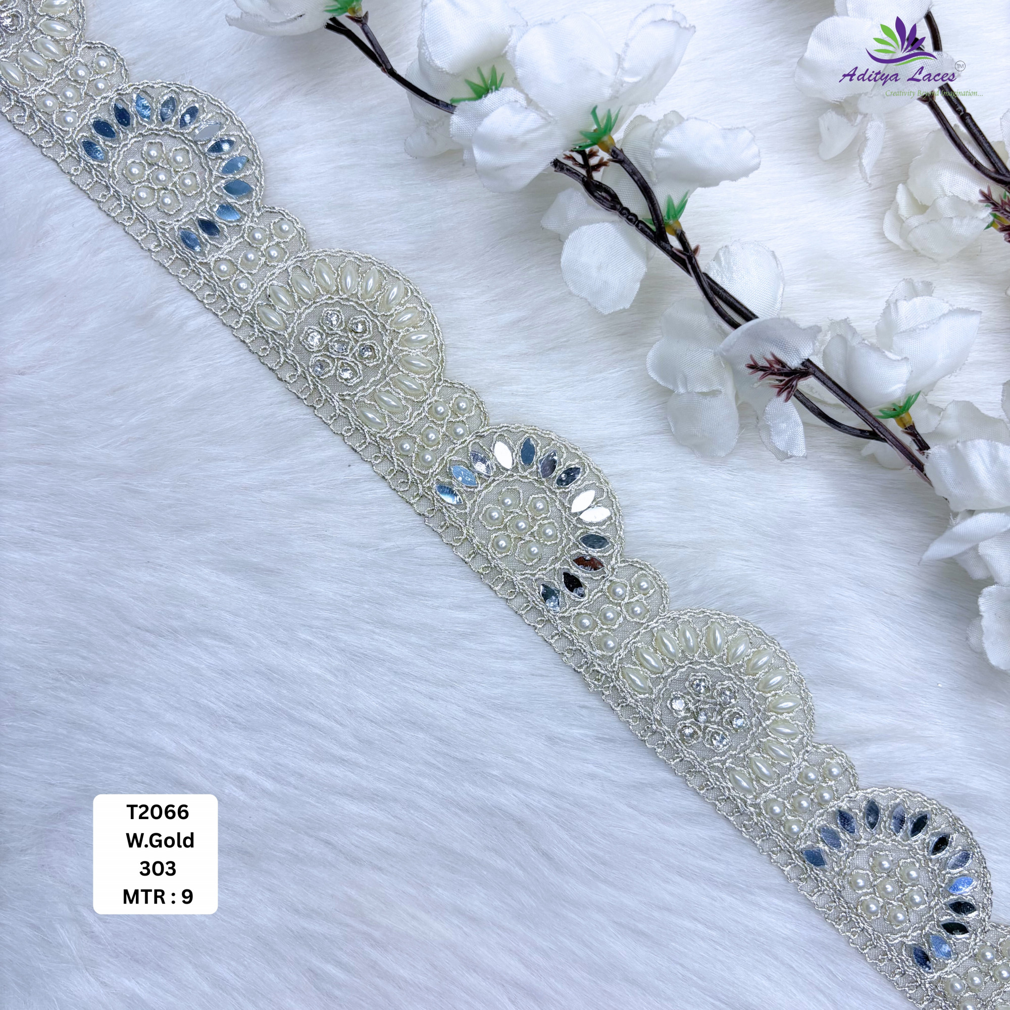 Traditional Tissue Handwork Lace Border for Saree Bridal Ethnic Wear