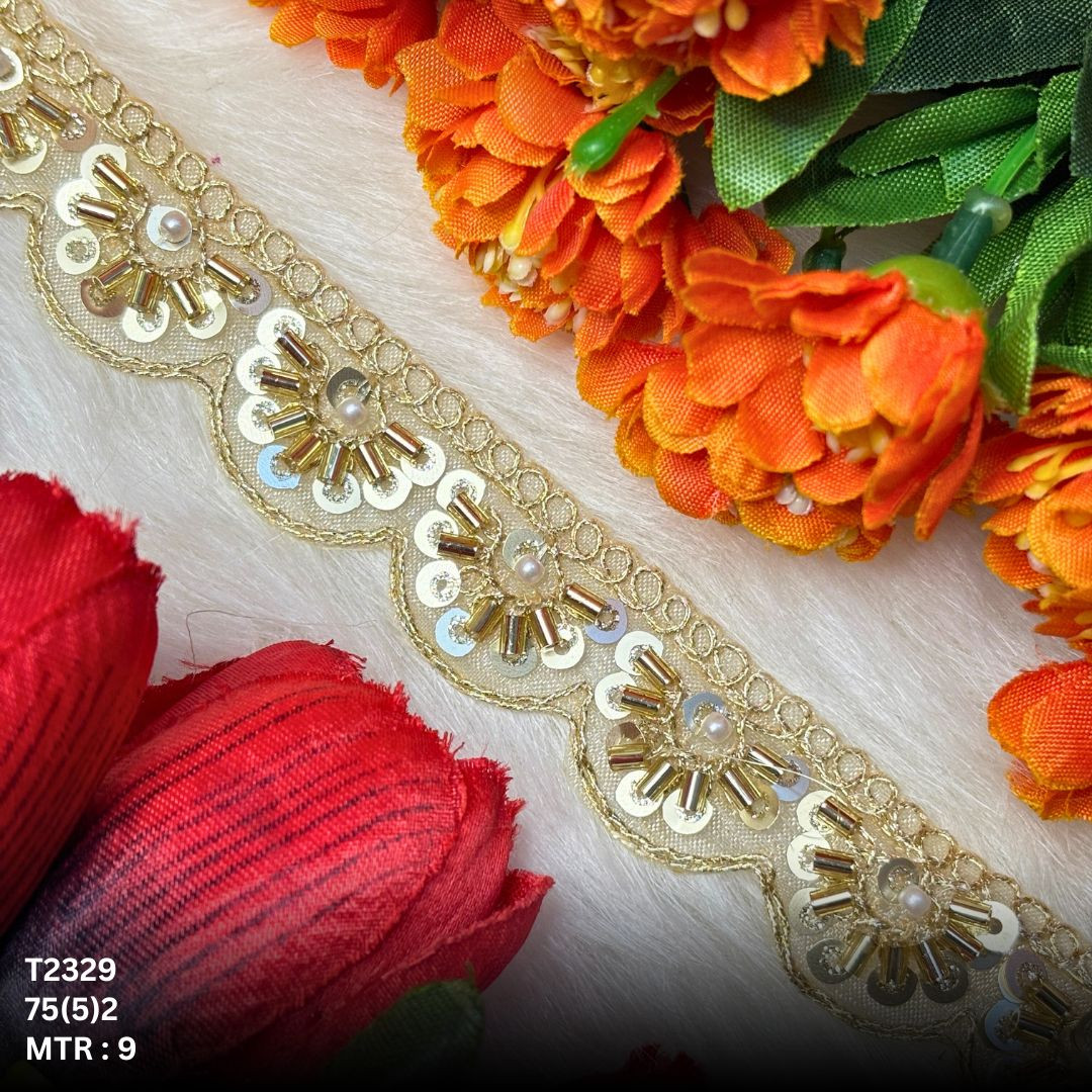 Fashion Ethnic Beads Lace Border for Garment Decoration
