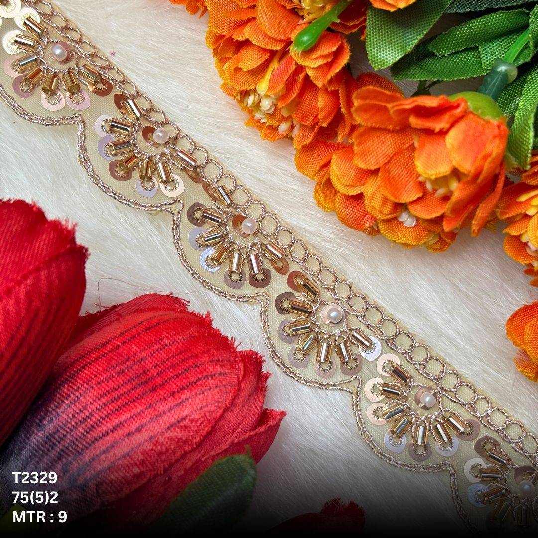 Fashion Ethnic Beads Lace Border for Garment Decoration