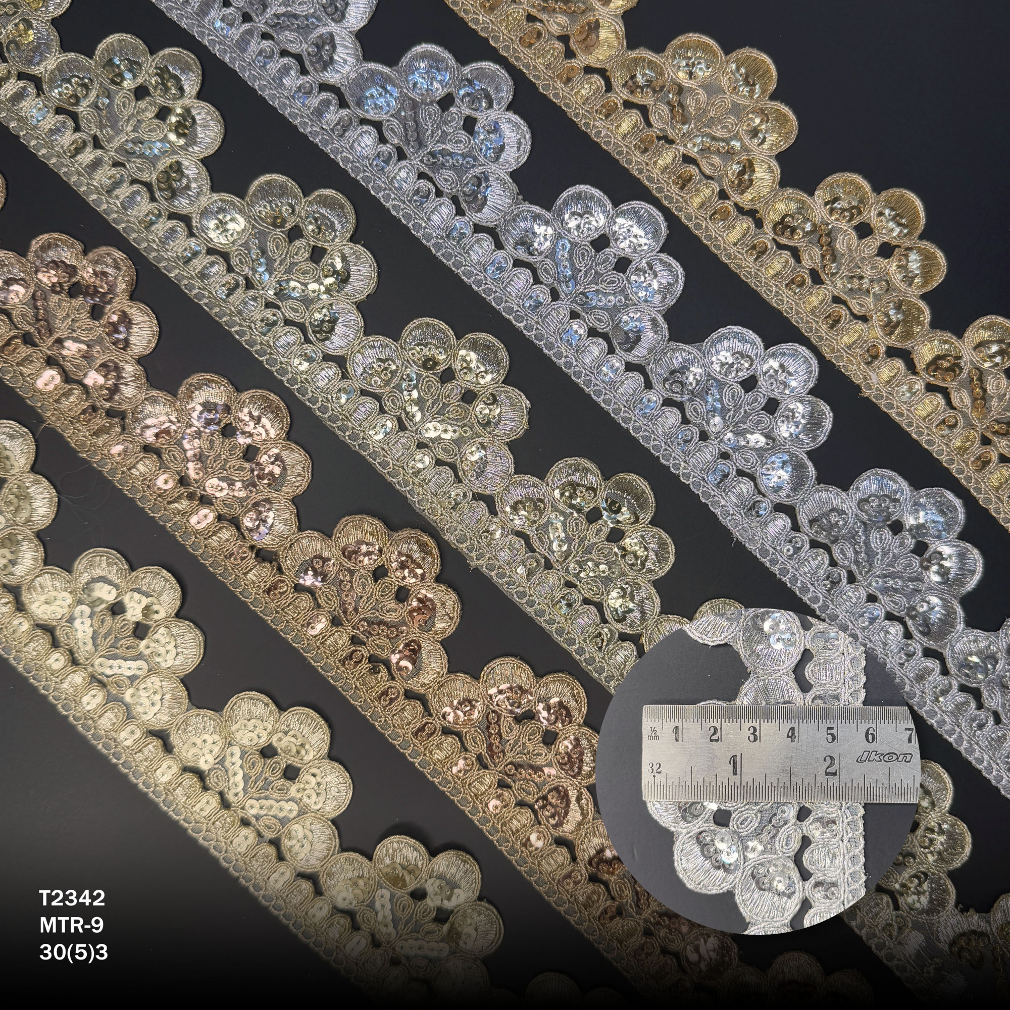 Elegant Copper Gold Embroidery Lace Trim for Saree Garments
