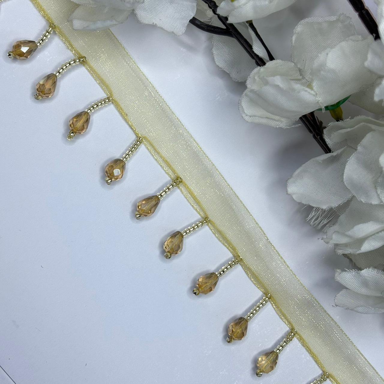 Fancy Gold Pearl Moti Lace Trim