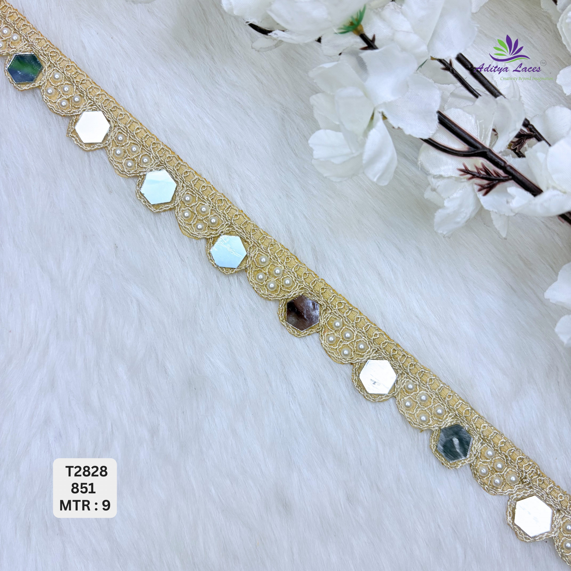 Designer Tissue Handwork Lace Border for Saree Bridal  Ethnic Wear