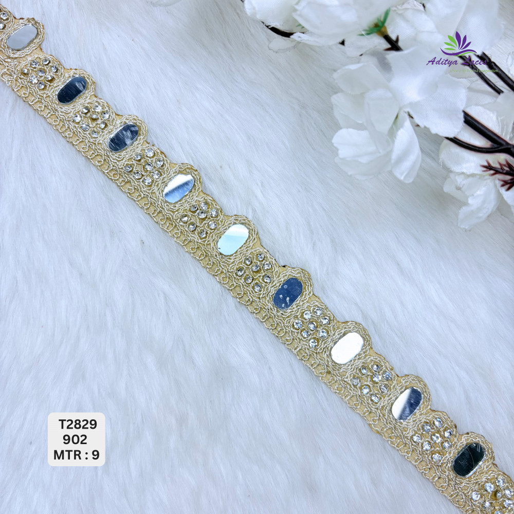 Image of Premium Tissue Handwork Lace Border for Saree, Bridal & Ethnic Wear