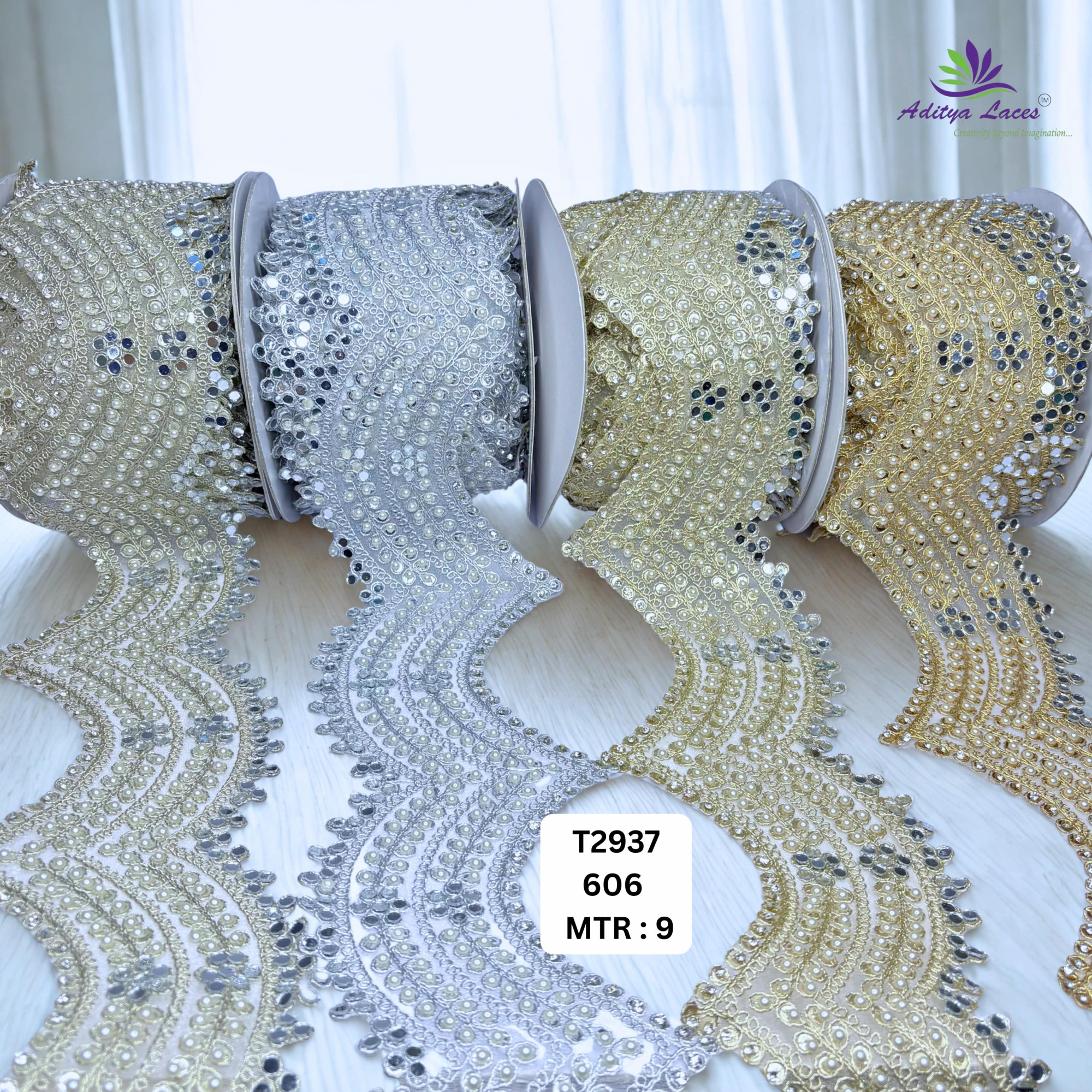 Elegant Tissue Handwork Lace Border for Saree Bridal Ethnic Wear