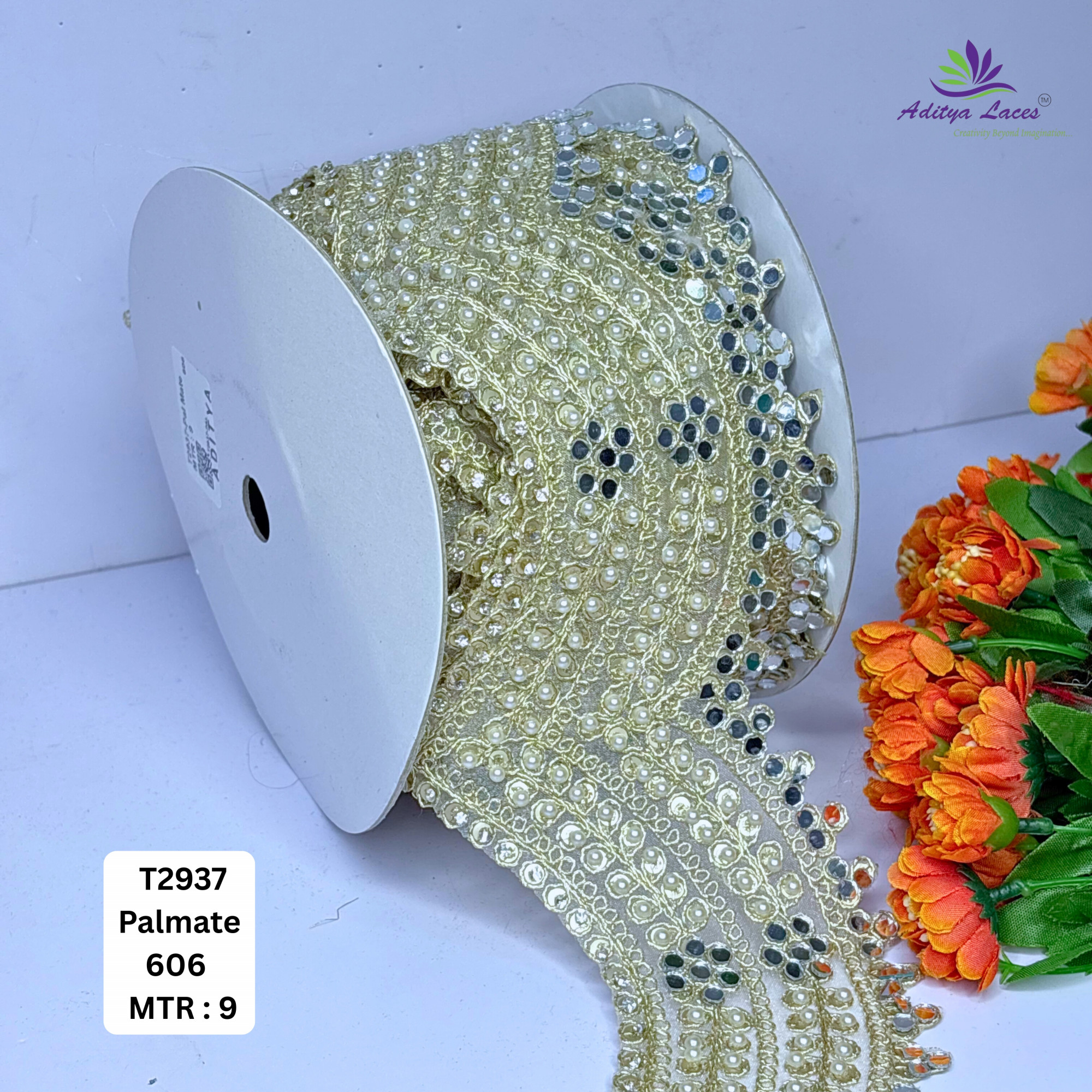 Elegant Tissue Handwork Lace Border for Saree Bridal Ethnic Wear