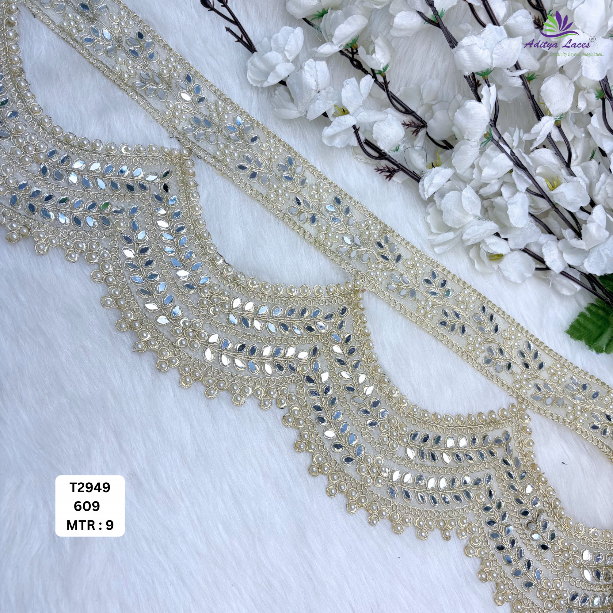 Designer Tissue Handwork Lace Border for Saree Bridal Ethnic Wear