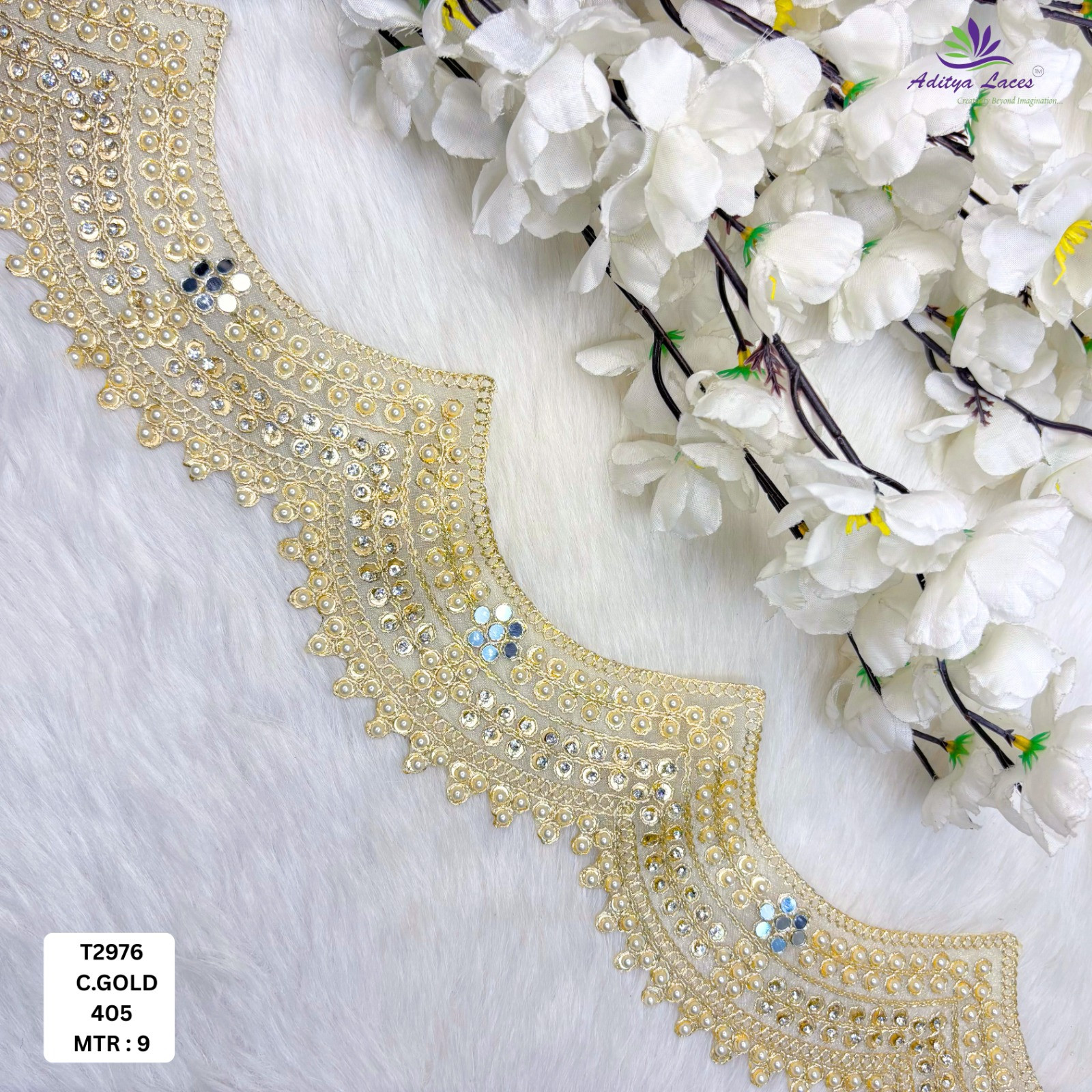 Stylish Tissue Handwork Lace Border for Saree Bridal Ethnic Wear
