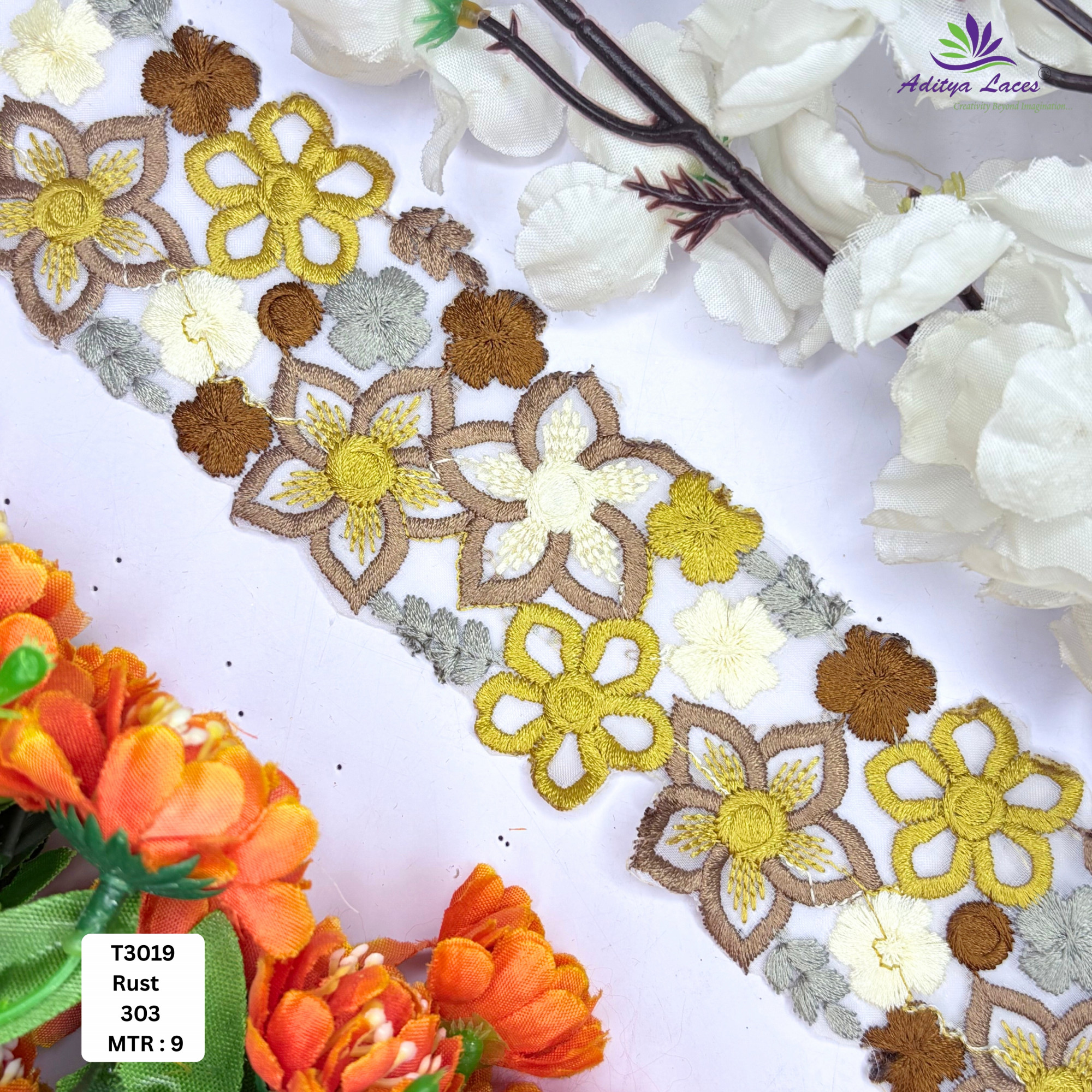 Designer Tissue Lace Border with Sequins Work for Saree Bridal Wear
