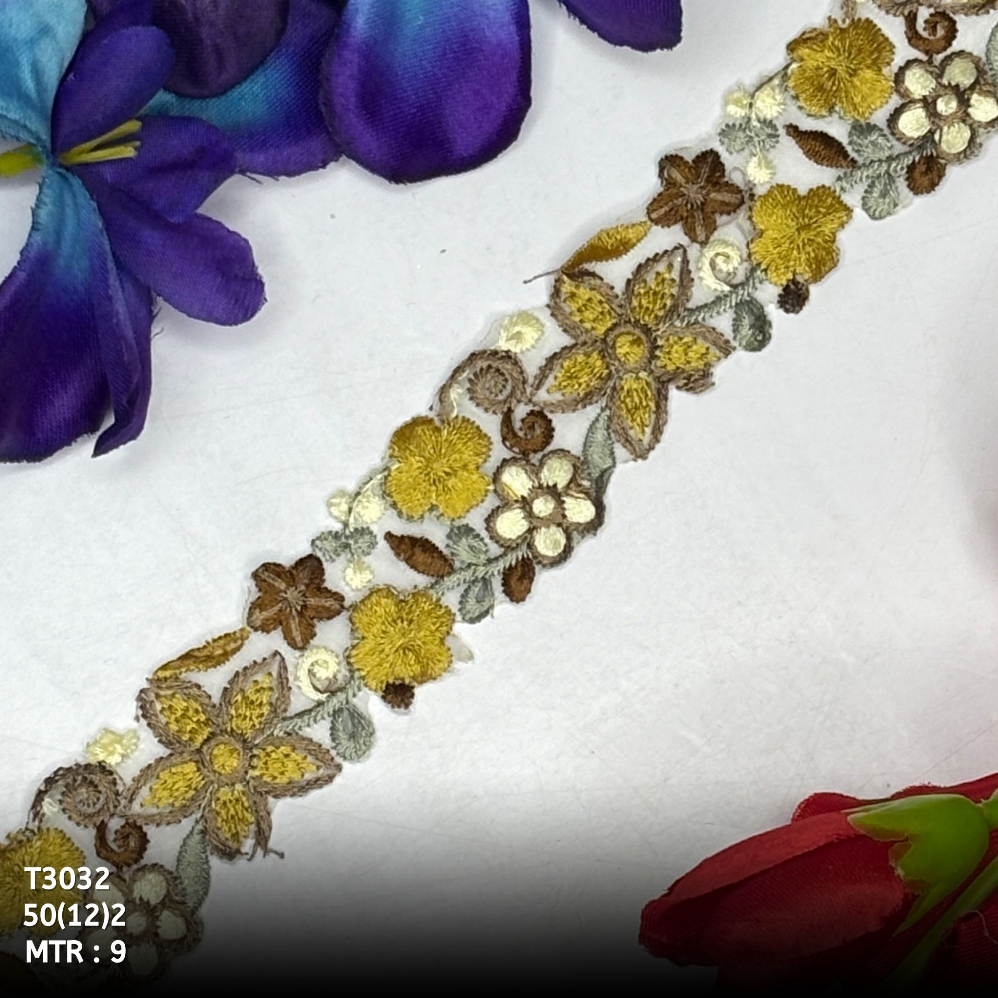 Royal Tissue Lace Border with Sequins Work for Saree Bridal Wear