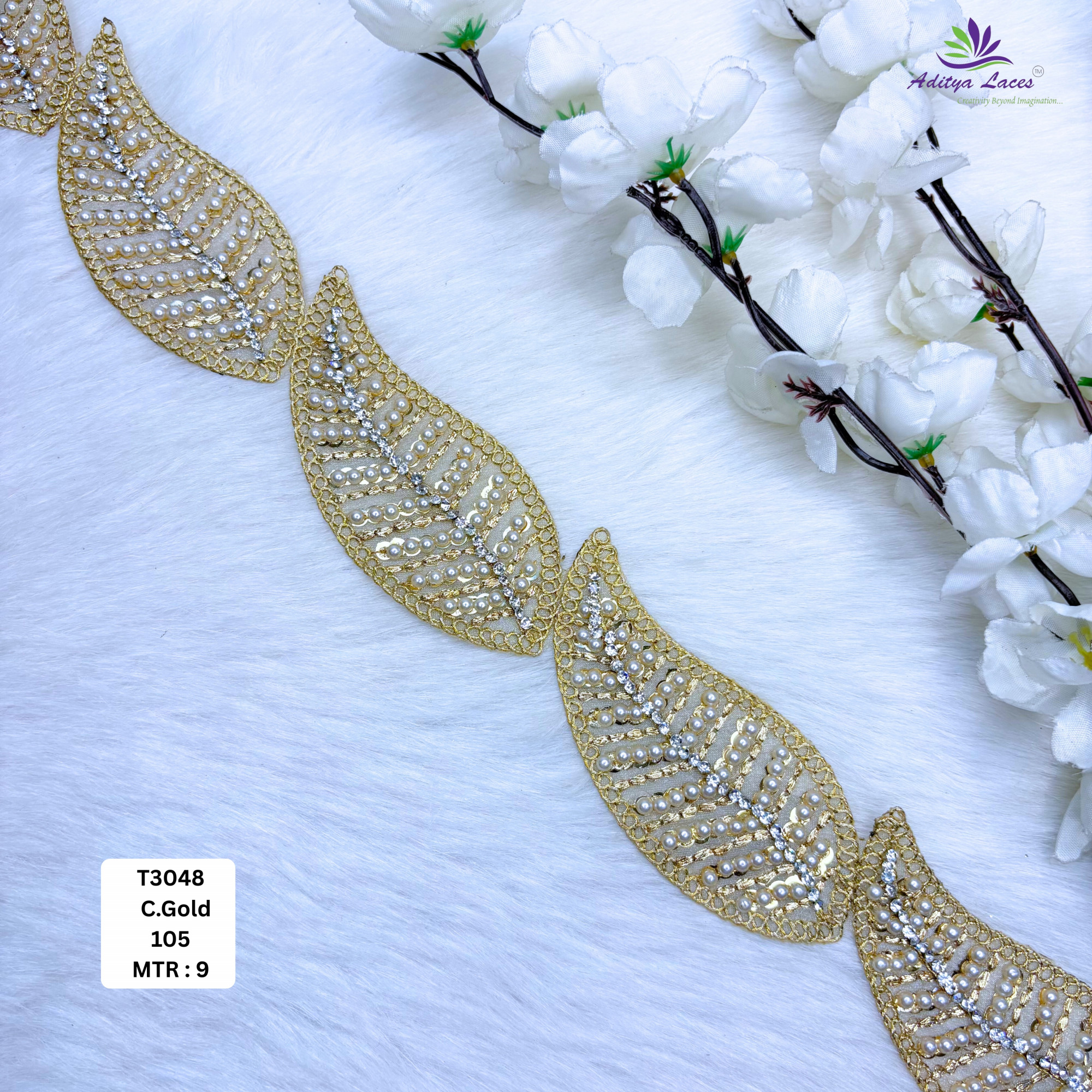 Fancy Tissue Handwork Lace Border for Saree Bridal Ethnic Wear