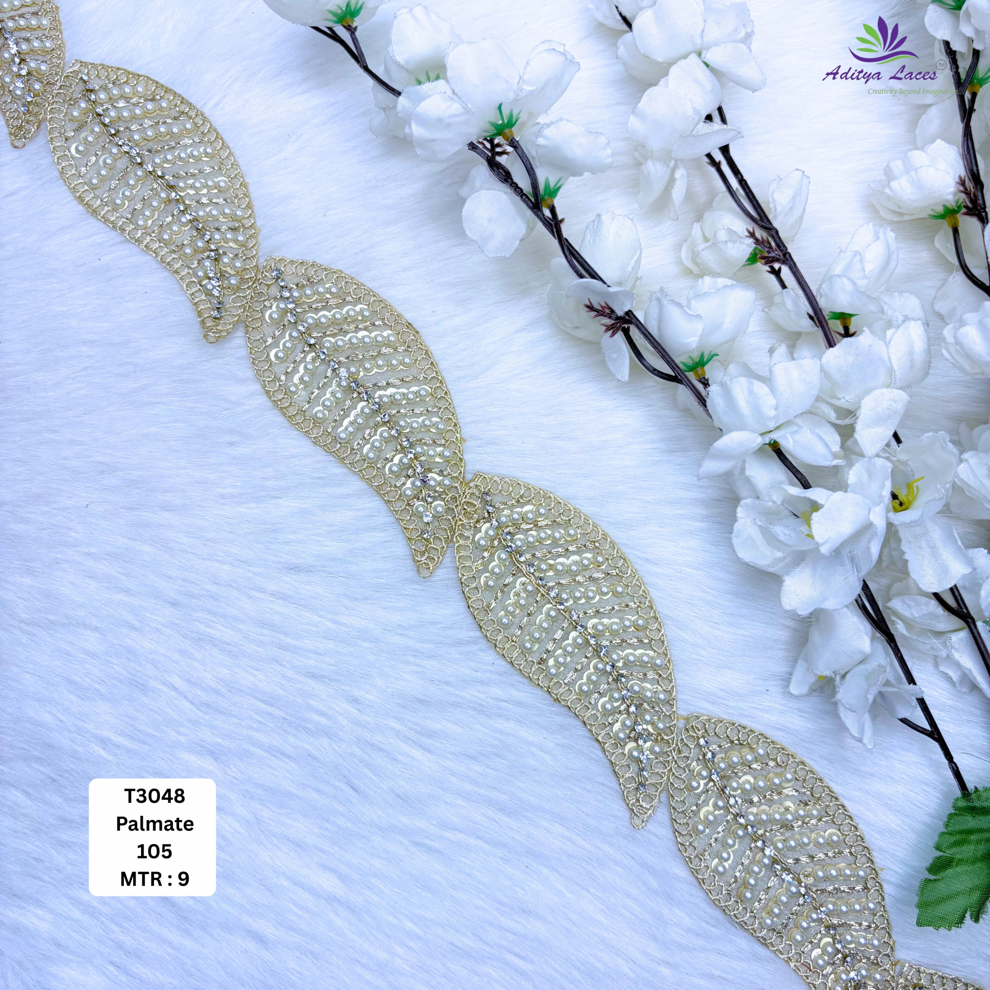 Fancy Tissue Handwork Lace Border for Saree Bridal Ethnic Wear