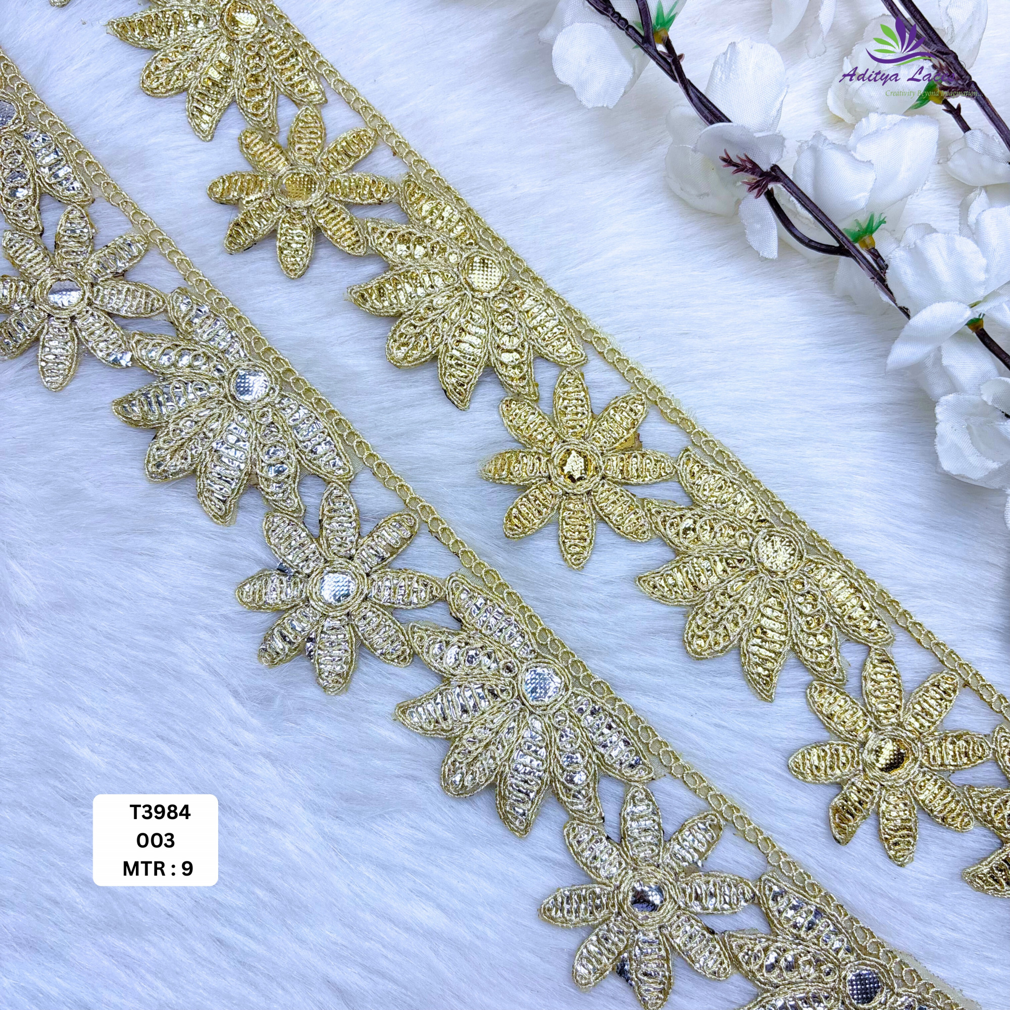 Premium Gota Patti Lace Border for Saree Bridal Wear