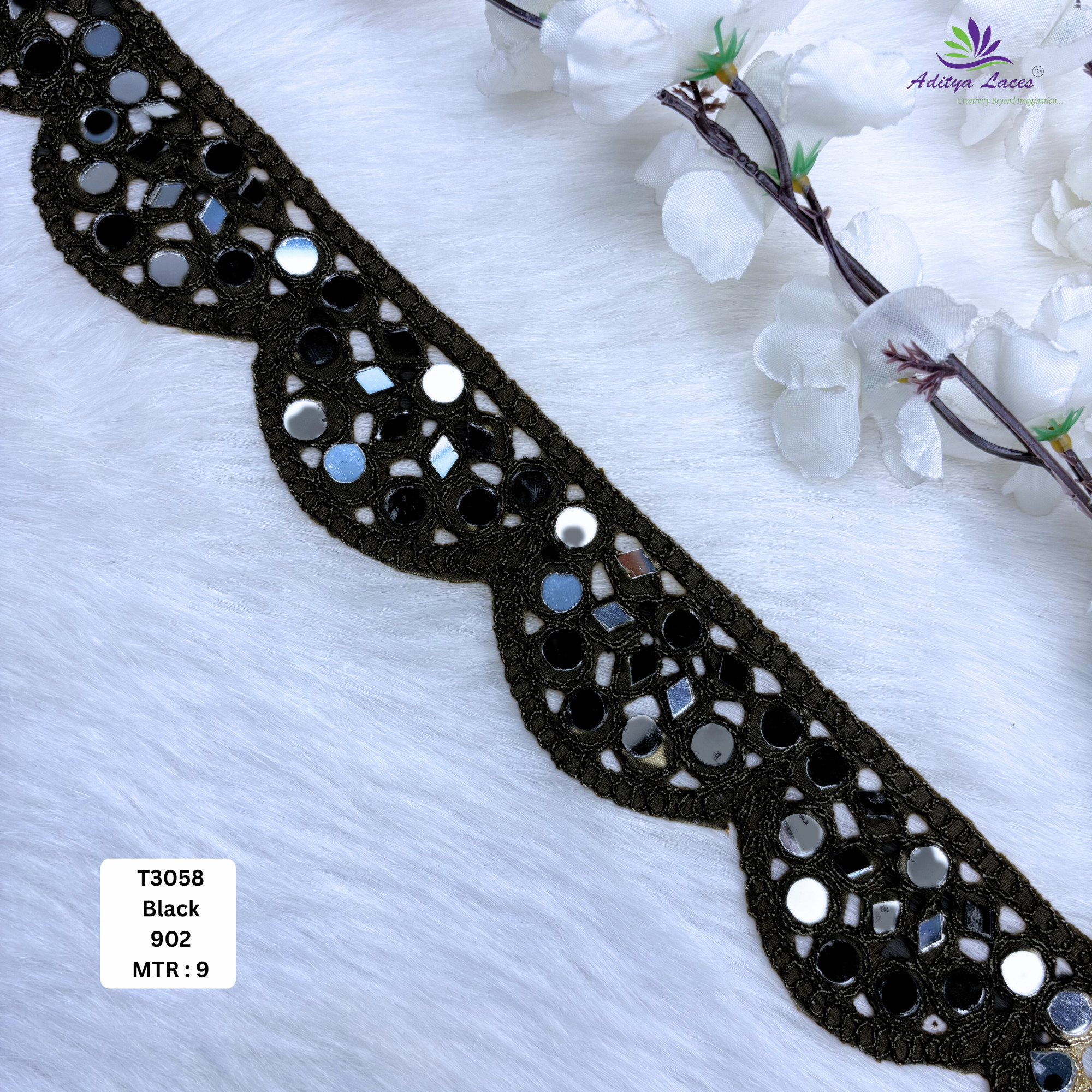 Decorative Tissue Handwork Lace Border for Saree Bridal Ethnic Wear