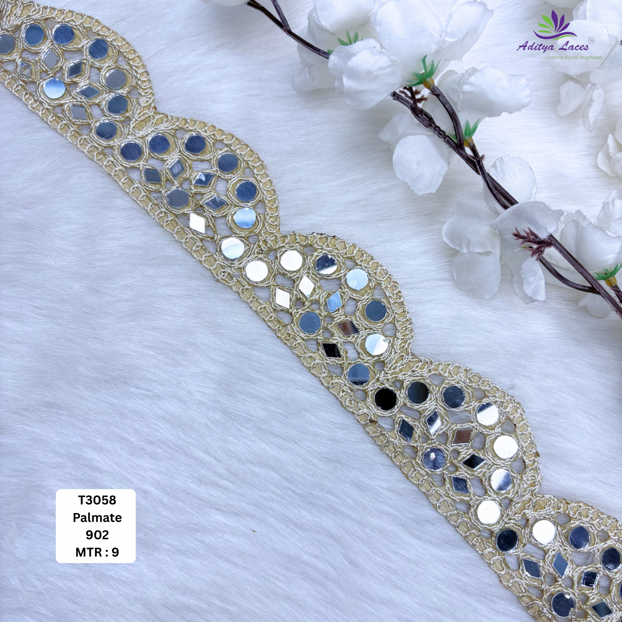 Decorative Tissue Handwork Lace Border for Saree Bridal Ethnic Wear