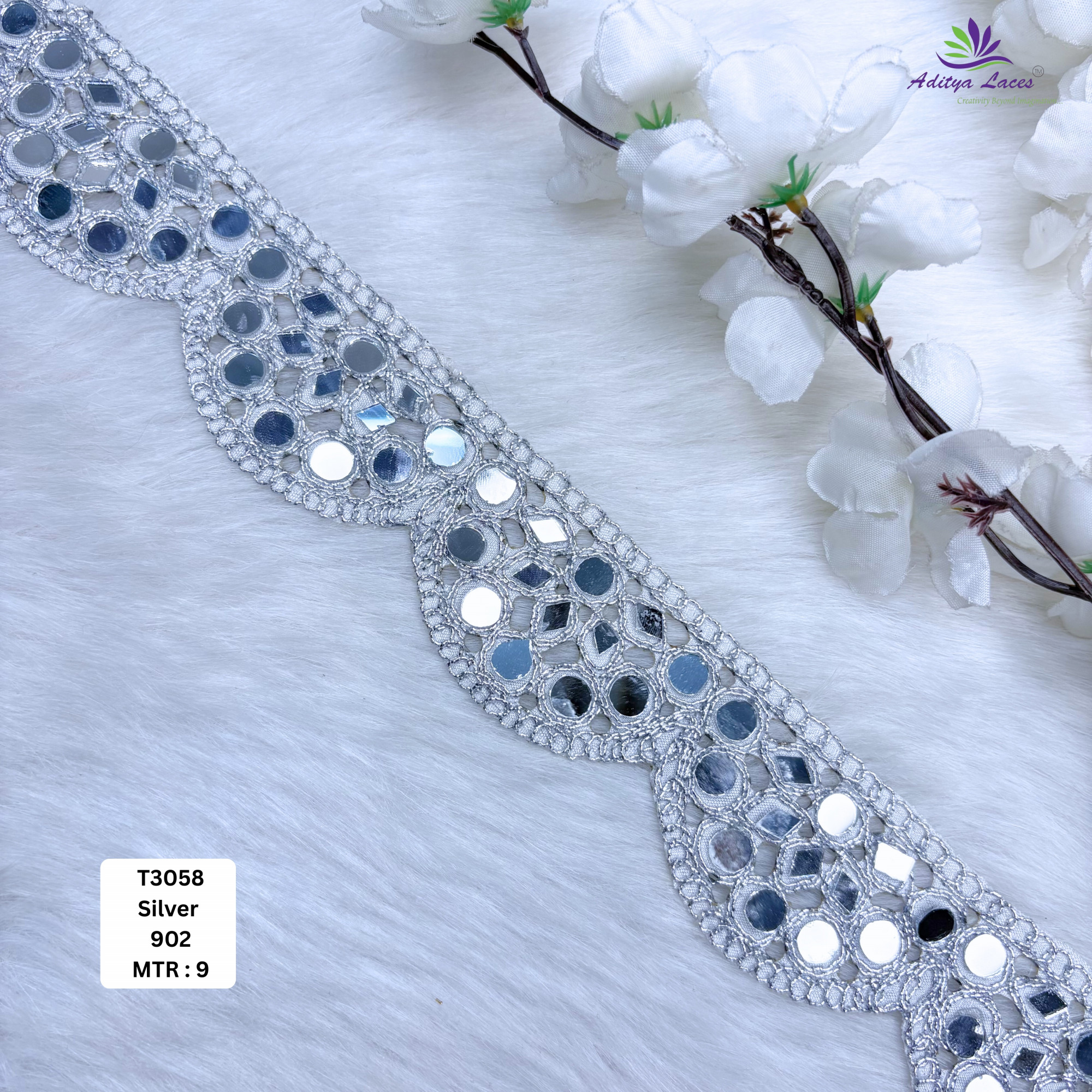 Decorative Tissue Handwork Lace Border for Saree Bridal Ethnic Wear