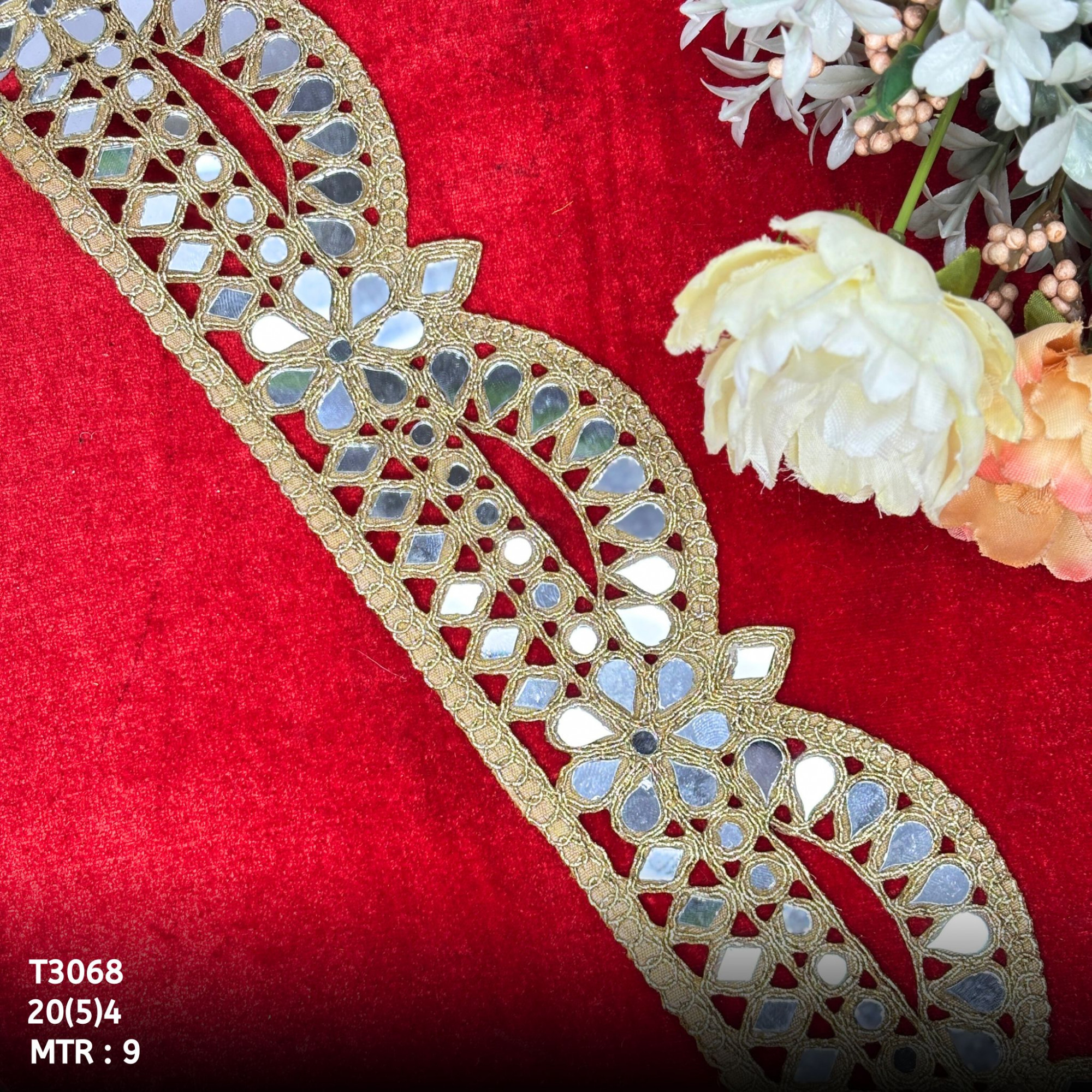 Elegant Tissue Handwork Lace Border for Saree Bridal Ethnic Wear