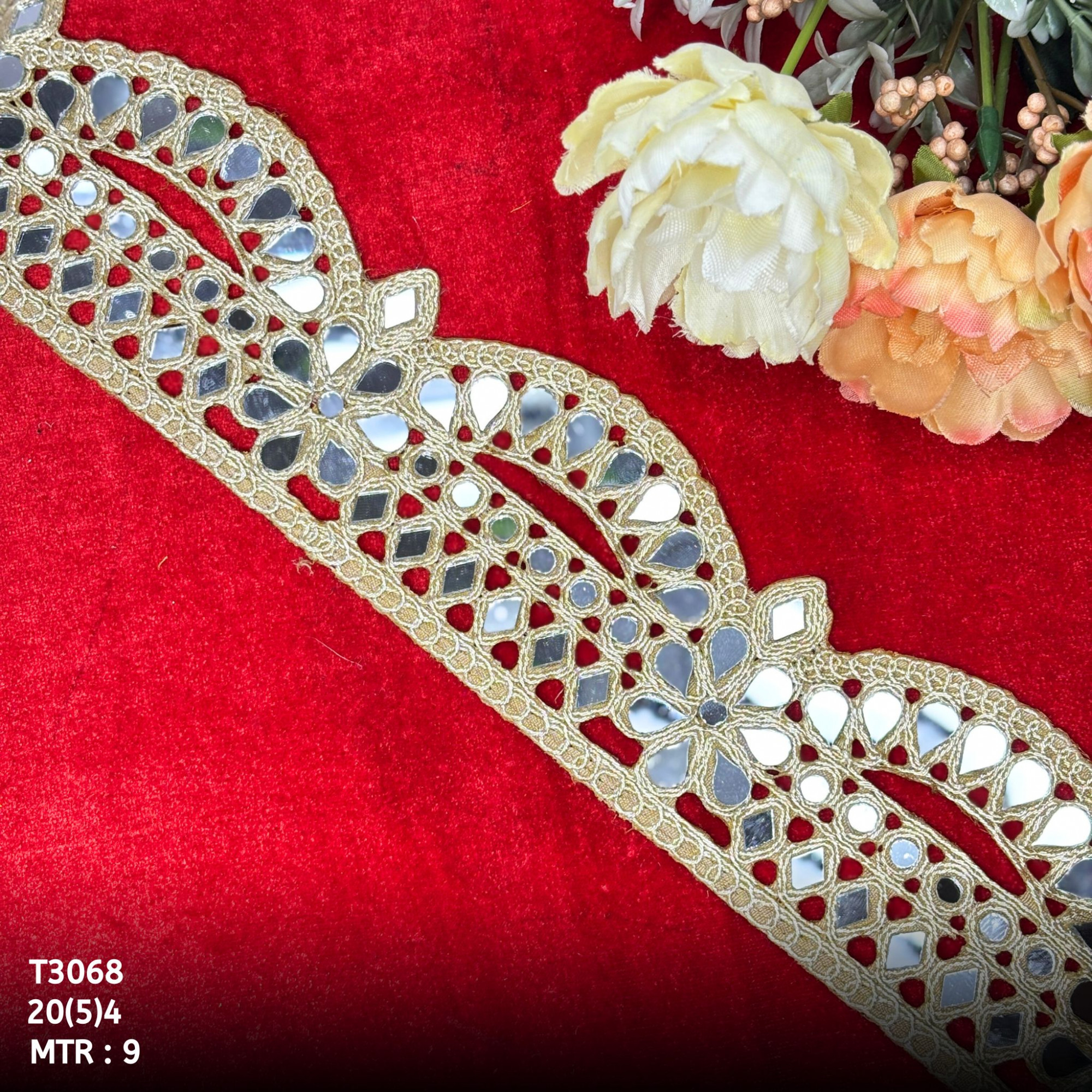 Elegant Tissue Handwork Lace Border for Saree Bridal Ethnic Wear