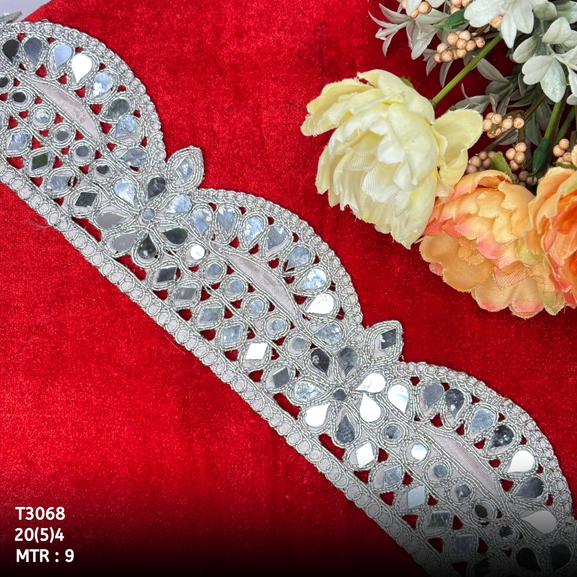 Elegant Tissue Handwork Lace Border for Saree Bridal Ethnic Wear